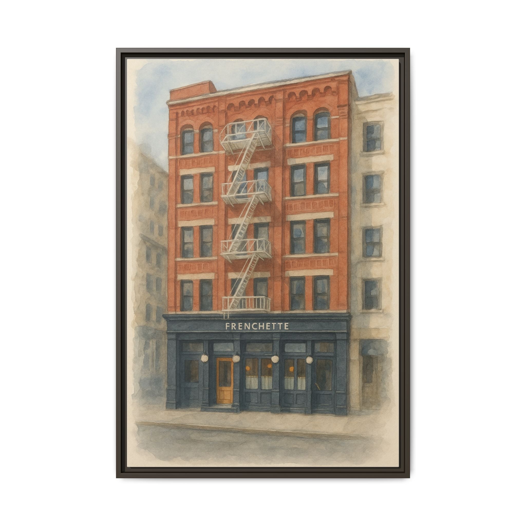 Frenchette Restaurant — Restaurant Print | Matte Canvas + Wooden Frame