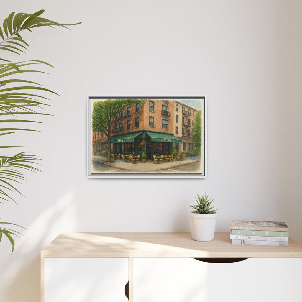 Felice — Restaurant Print | Matte Canvas + Wooden Frame
