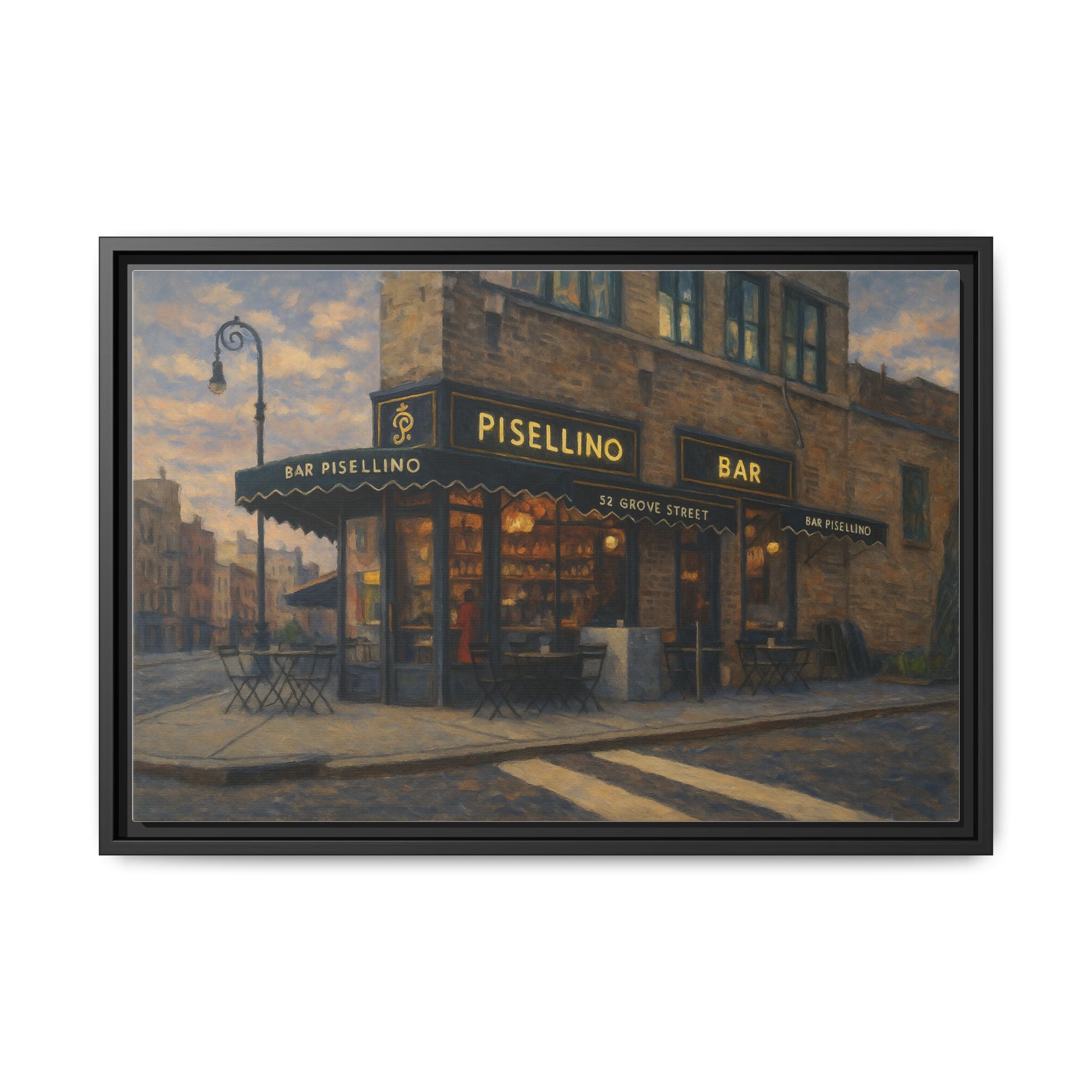 Bar Pisellino — Restaurant Print | Matte Canvas + Wooden Frame