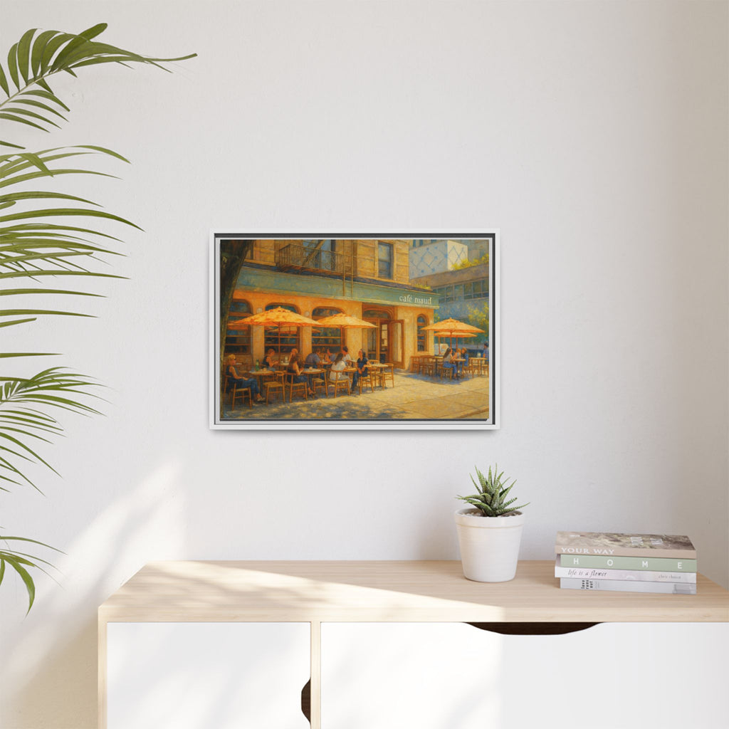 Café Maud — Restaurant Print | Matte Canvas + Wooden Frame