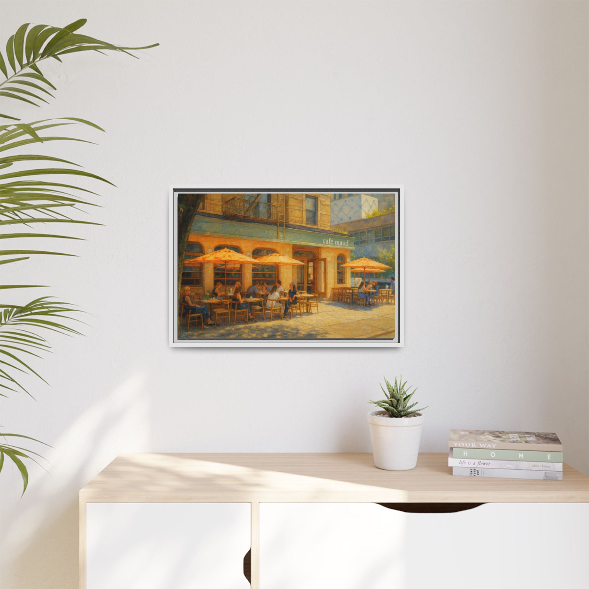 Café Maud — Restaurant Print | Matte Canvas + Wooden Frame