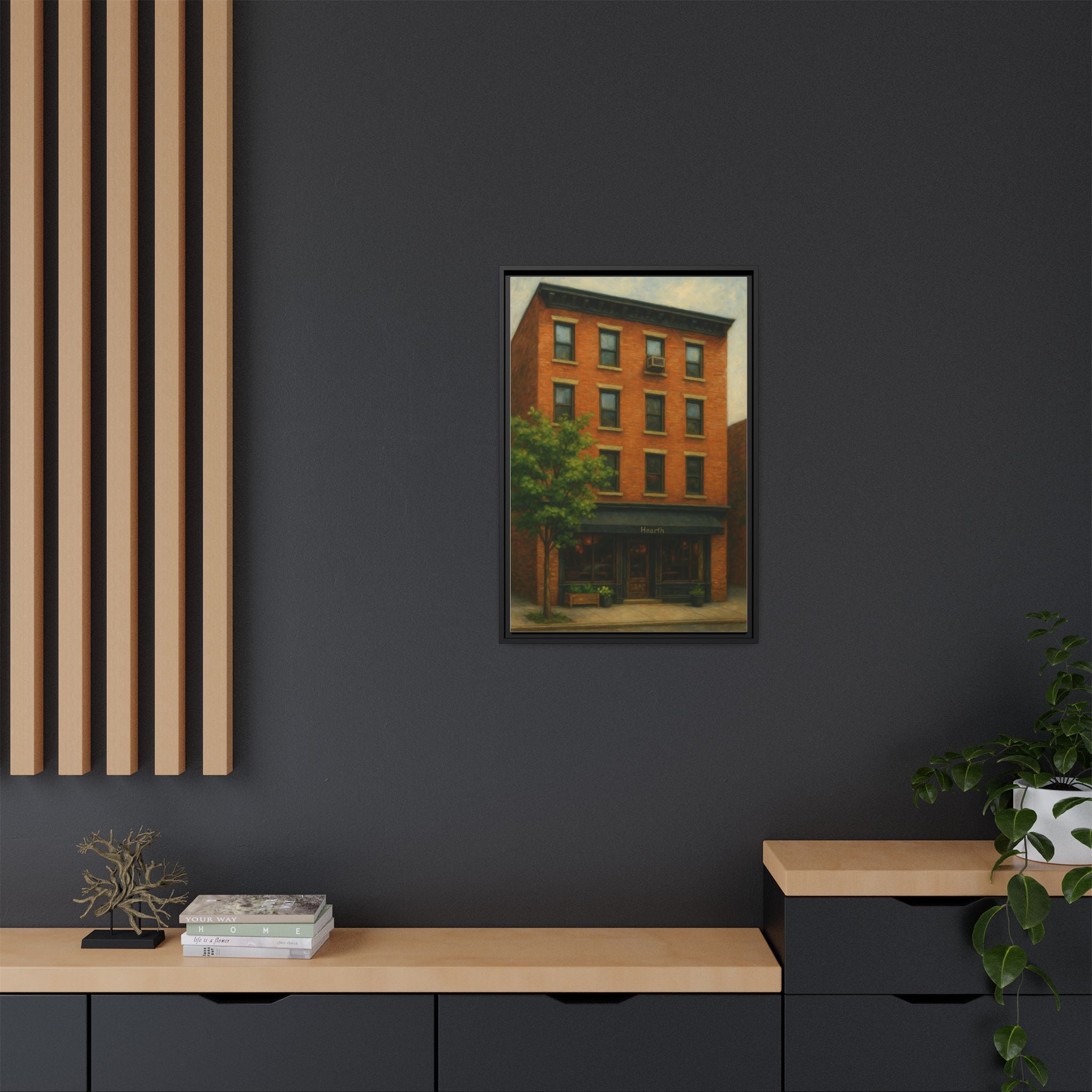 Hearth — Restaurant Print | Matte Canvas + Wooden Frame