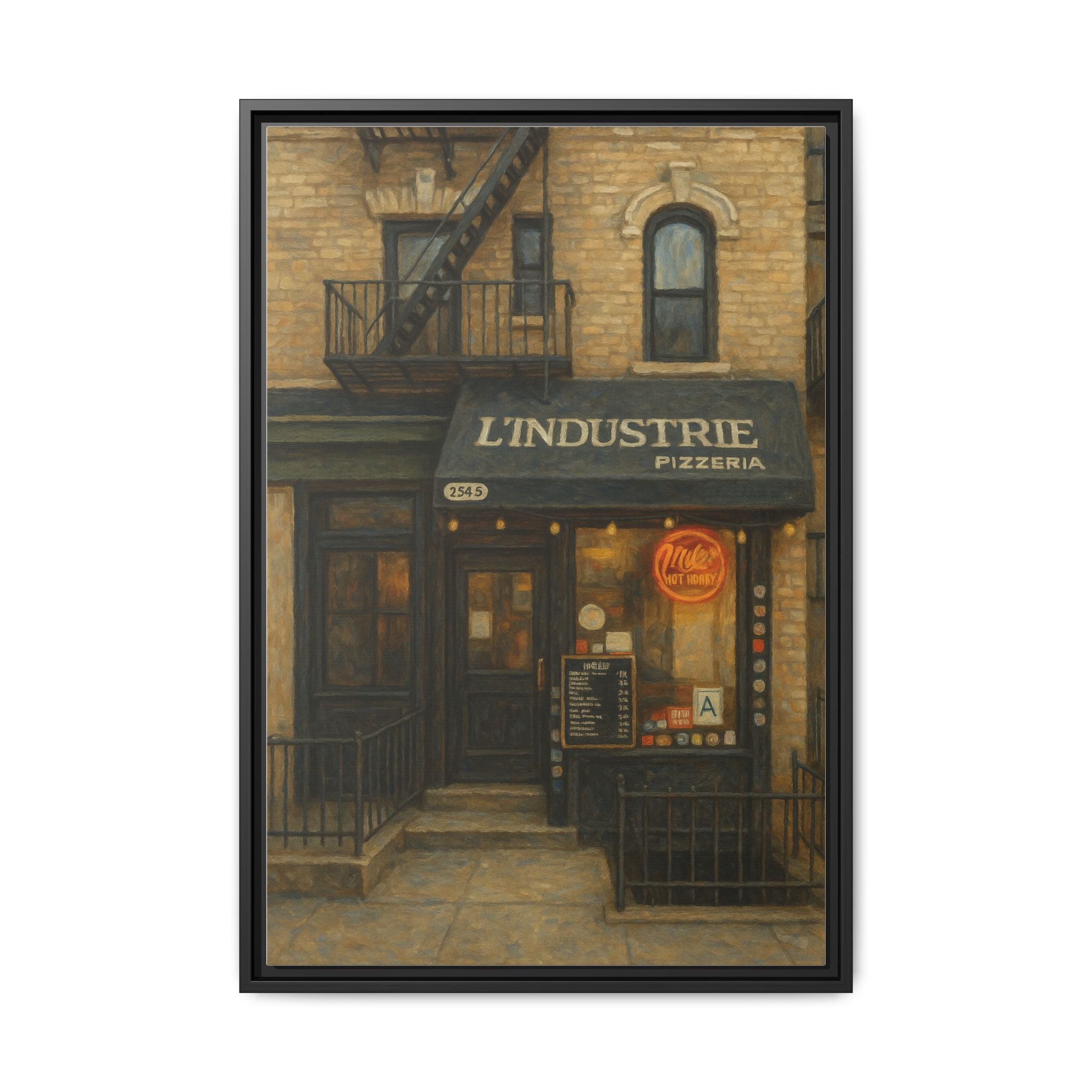 L'Industrie Pizza — Restaurant Print | Matte Canvas + Wooden Frame
