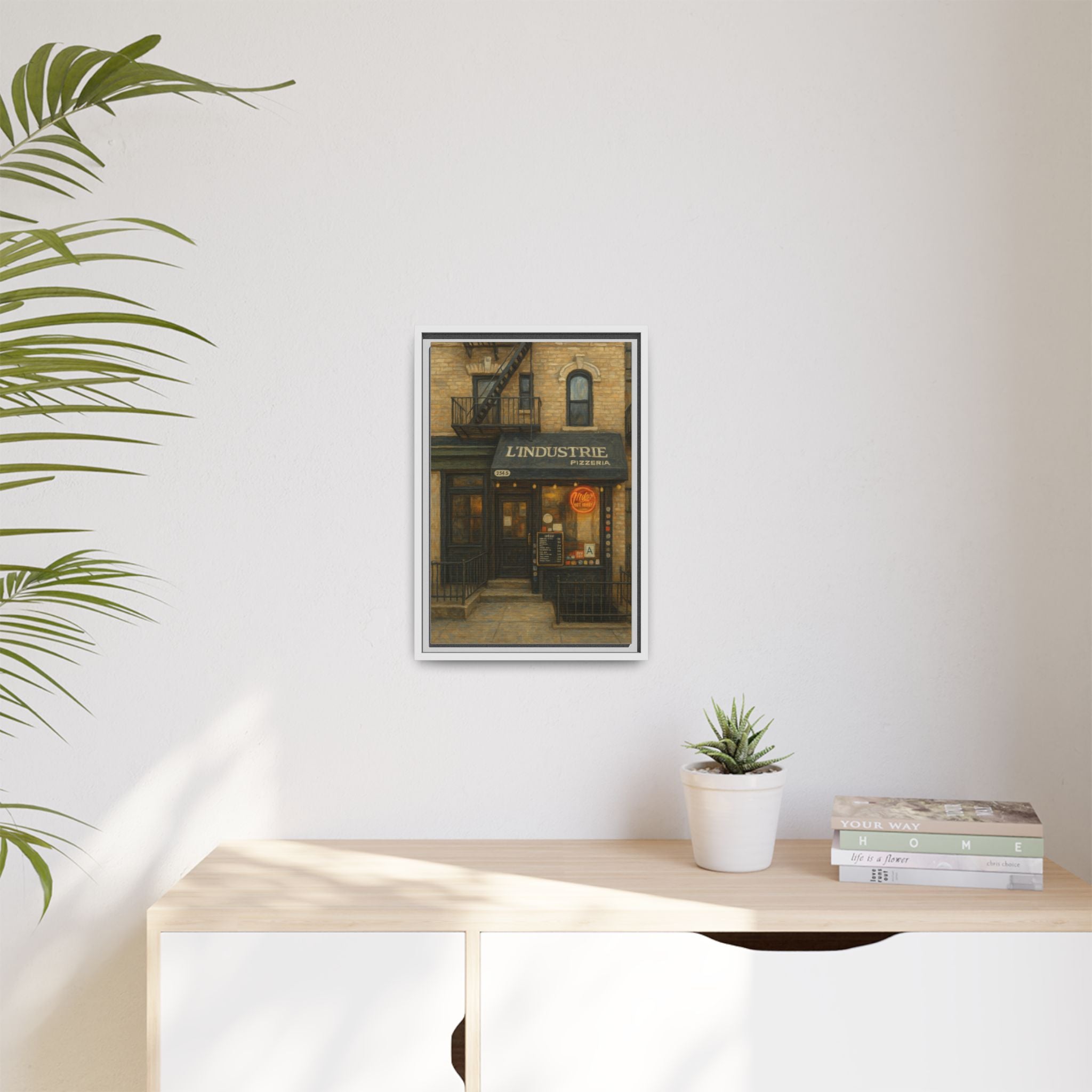 L'Industrie Pizza — Restaurant Print | Matte Canvas + Wooden Frame