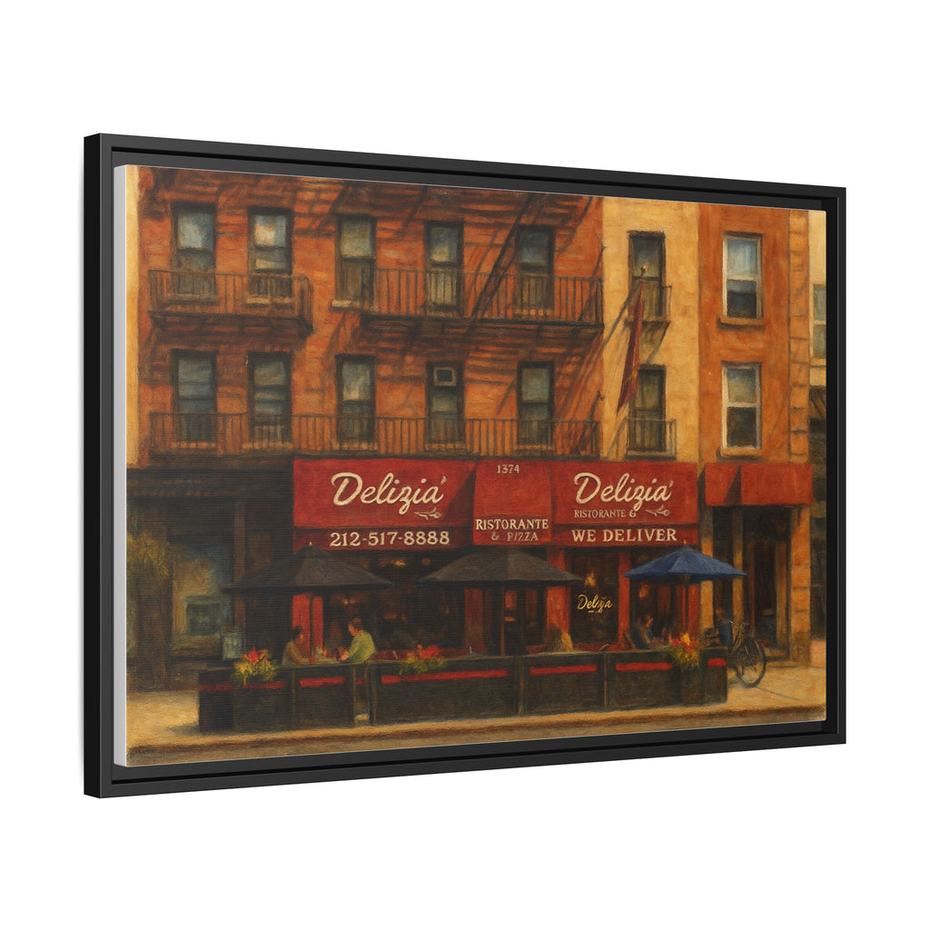Delizia Pizza — Restaurant Print | Matte Canvas + Wooden Frame