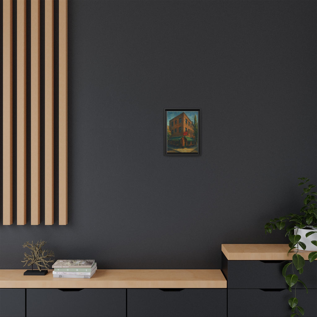 Corner Bistro  — Restaurant Print | Matte Canvas + Wooden Frame