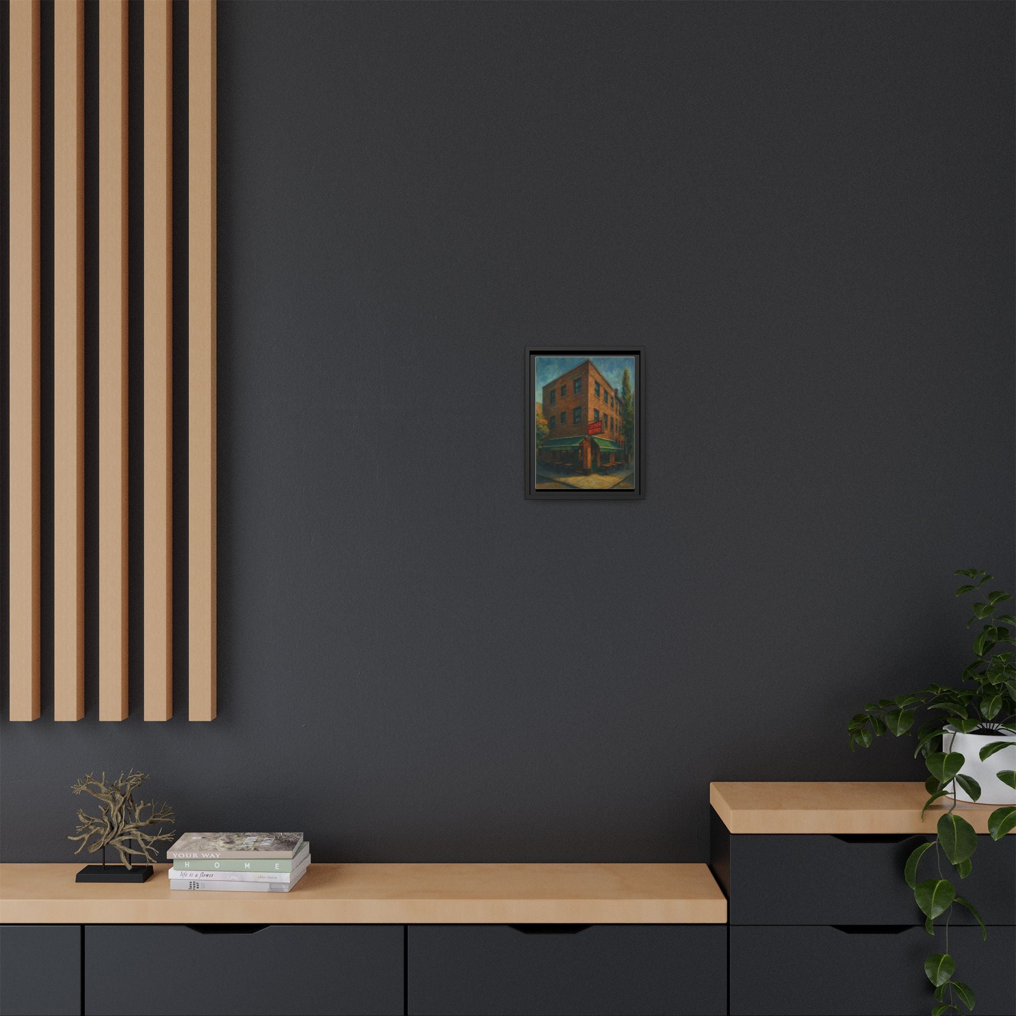 Corner Bistro  — Restaurant Print | Matte Canvas + Wooden Frame