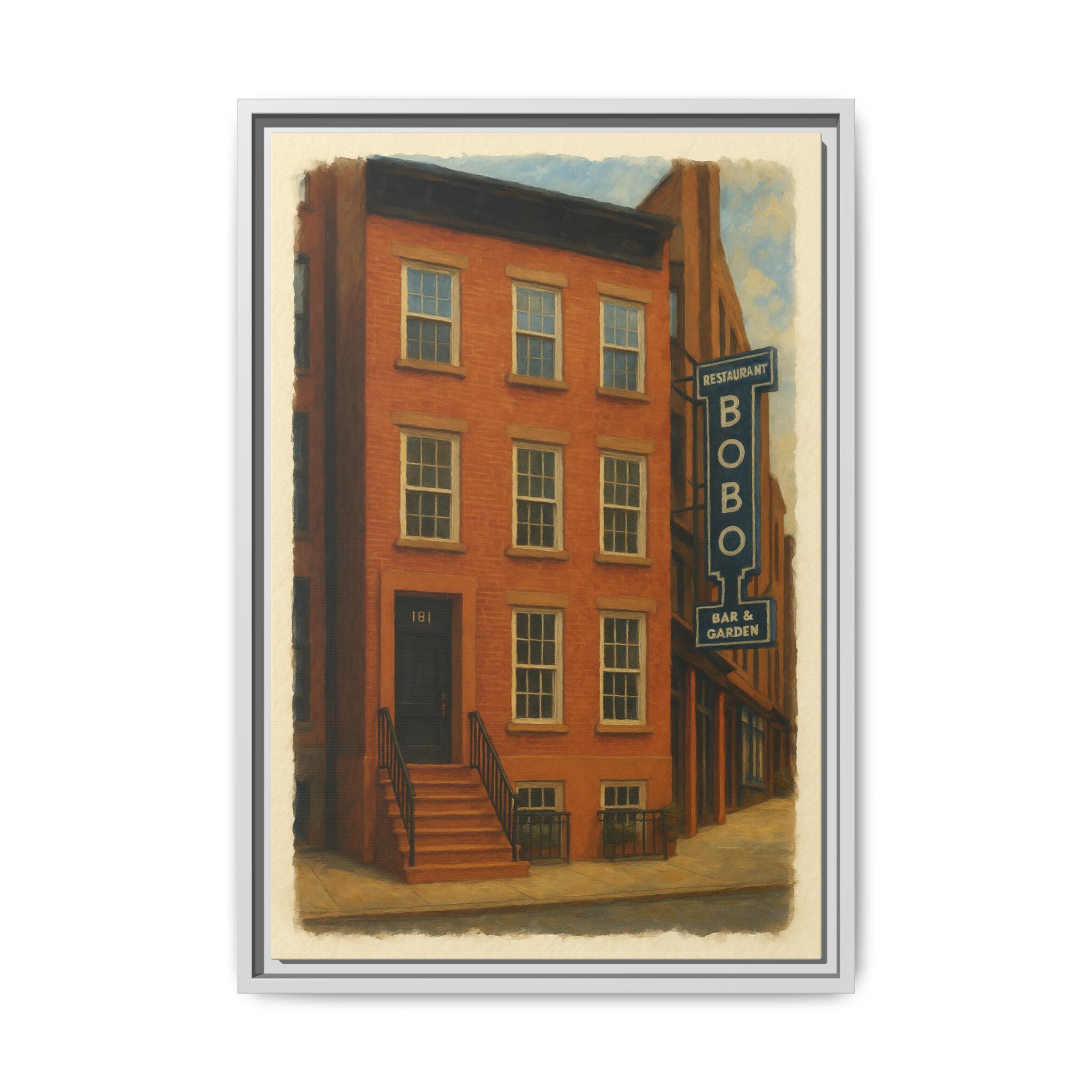 Bobo Restaurant — Restaurant Print | Matte Canvas + Wooden Frame