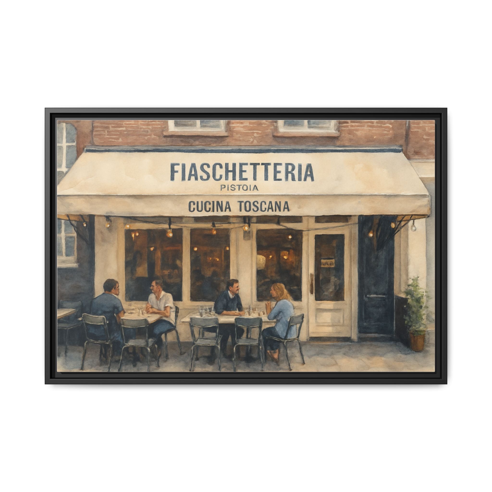 Fiaschetteria Pistoia — Restaurant Print | Matte Canvas + Wooden Frame