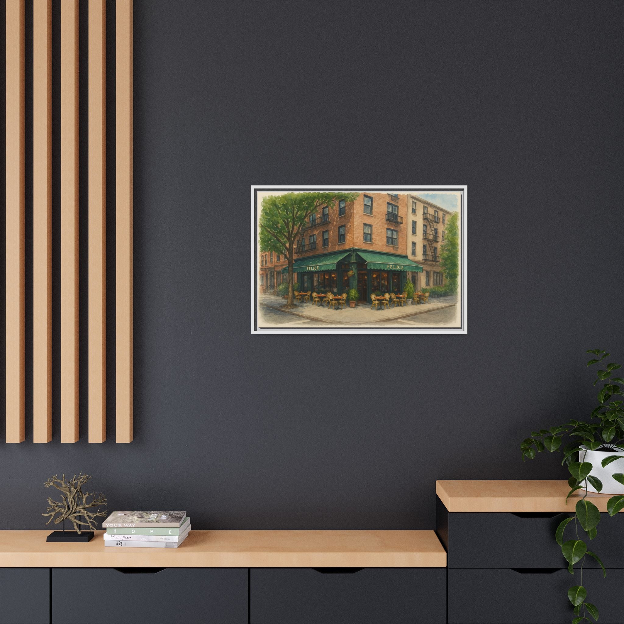 Felice — Restaurant Print | Matte Canvas + Wooden Frame