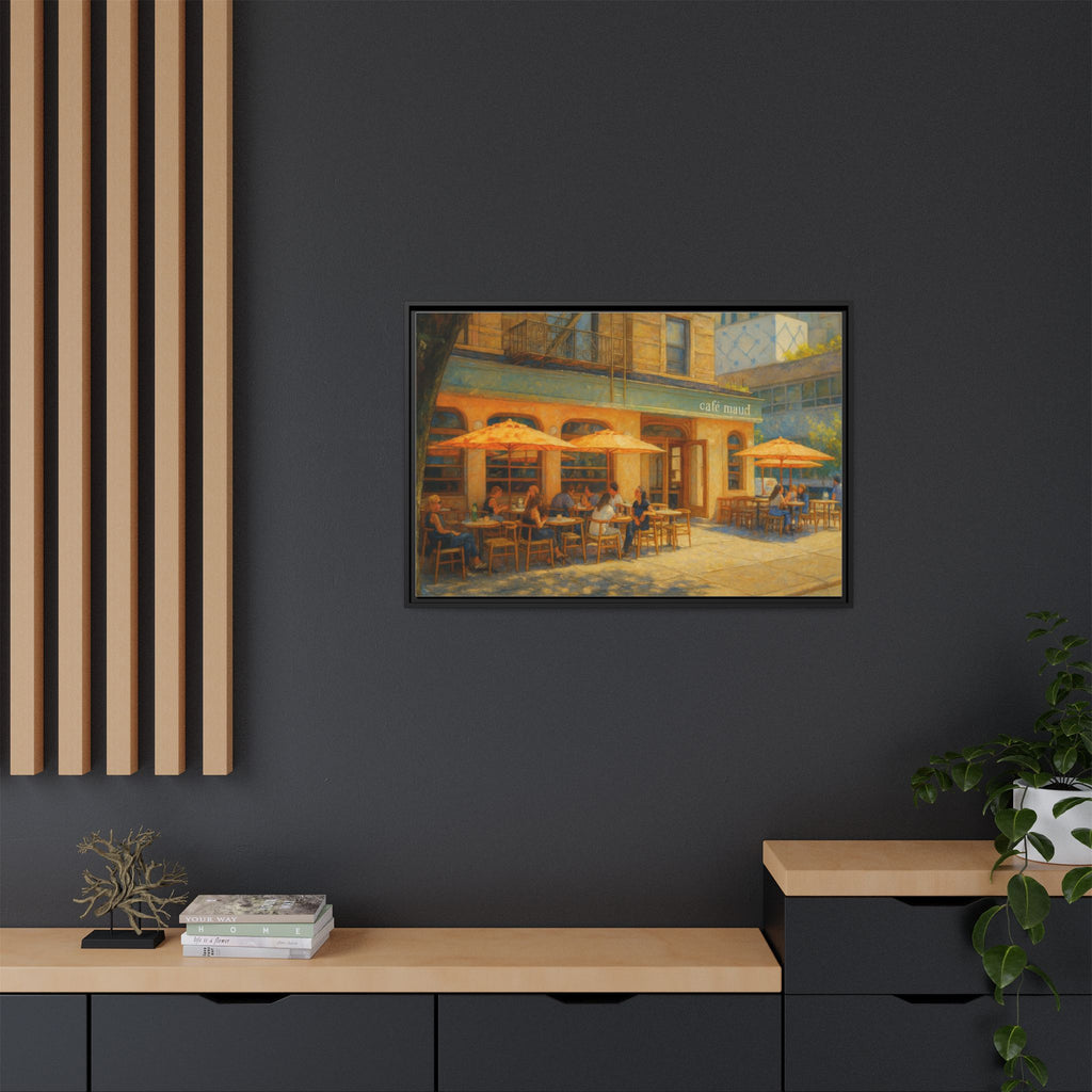 Café Maud — Restaurant Print | Matte Canvas + Wooden Frame