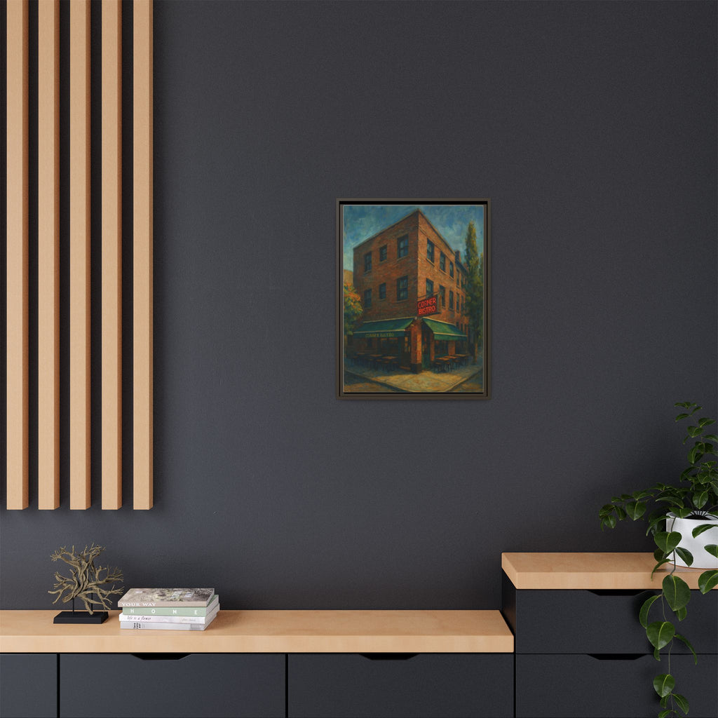 Corner Bistro  — Restaurant Print | Matte Canvas + Wooden Frame