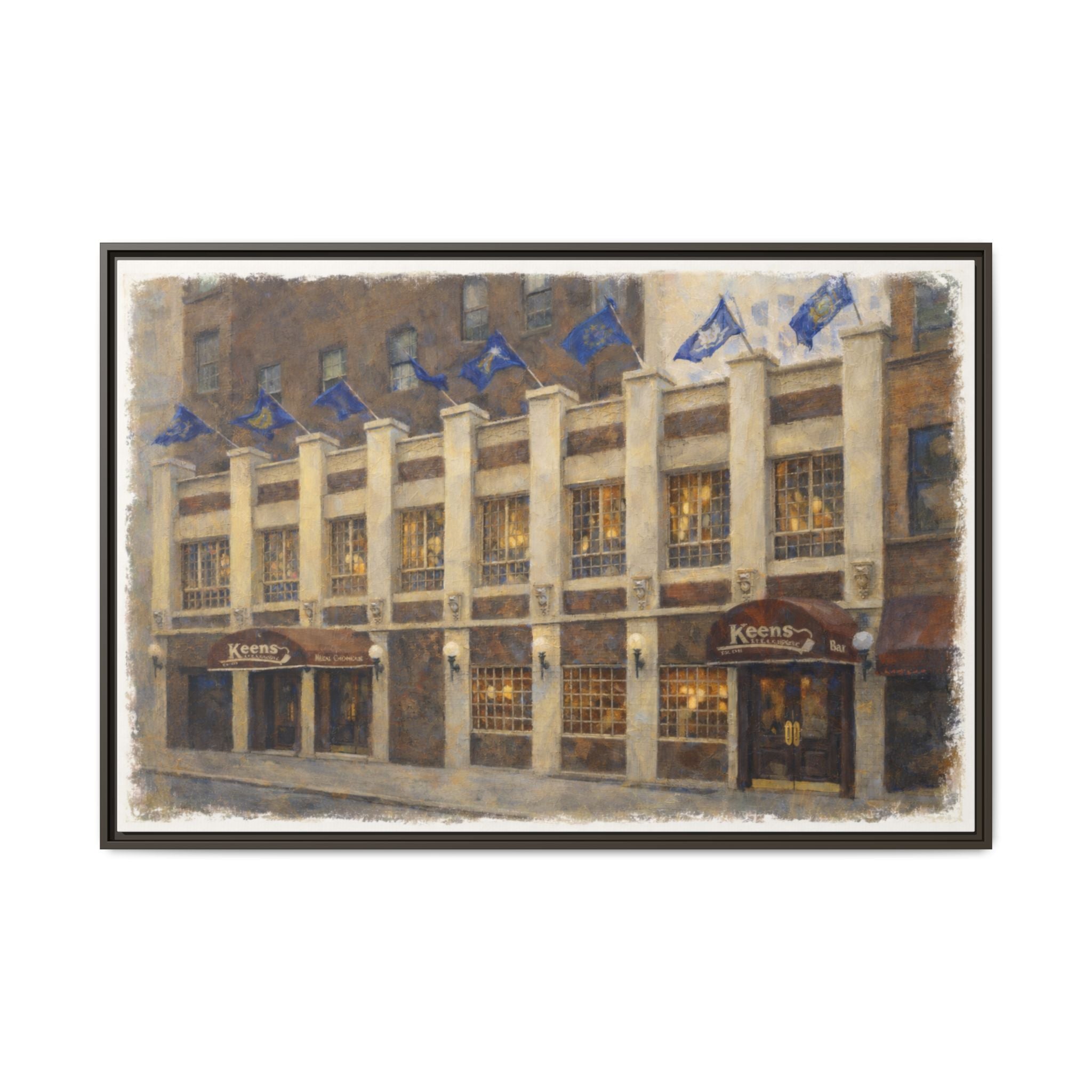 Keens Steakhouse — Restaurant Print | Matte Canvas + Wooden Frame