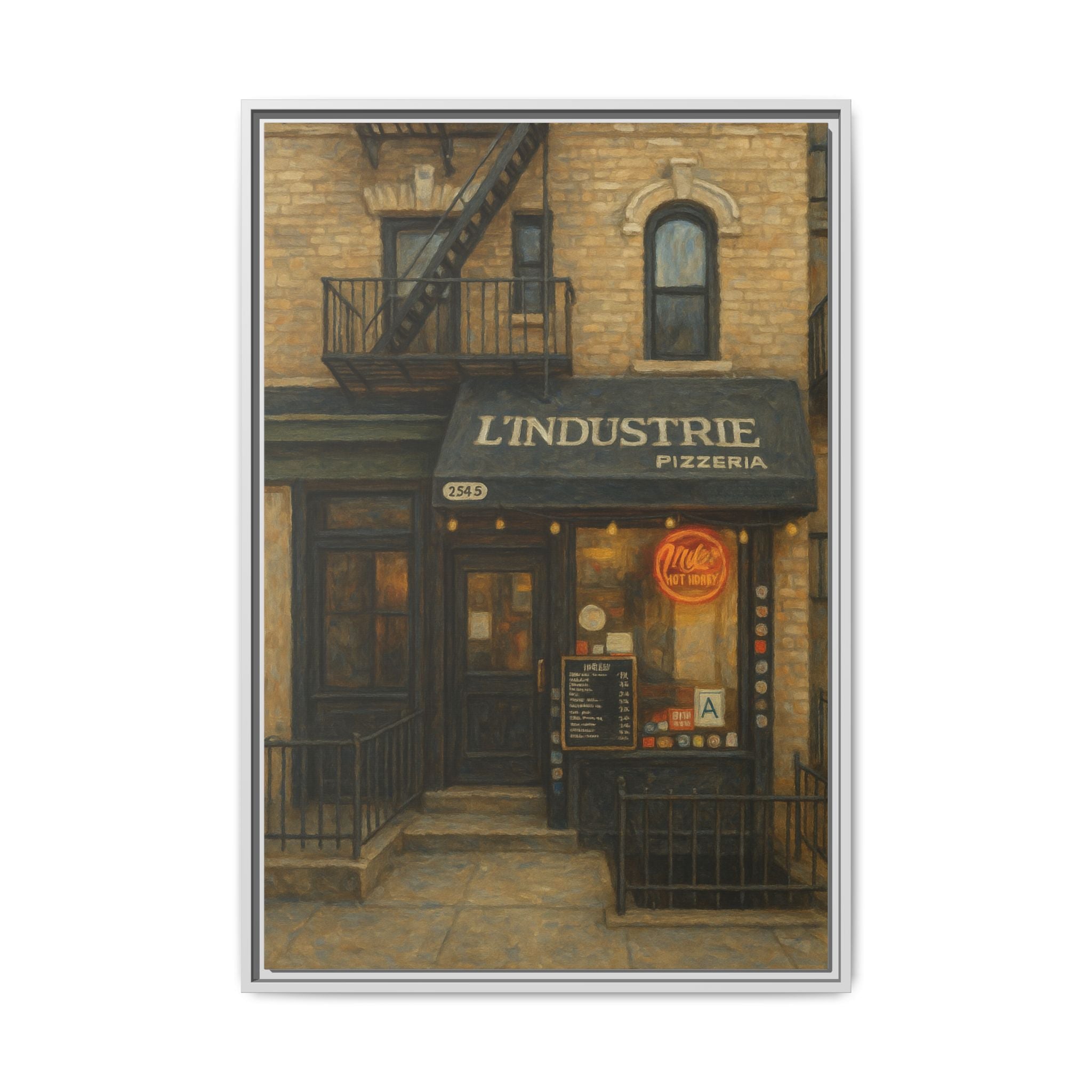 L'Industrie Pizza — Restaurant Print | Matte Canvas + Wooden Frame