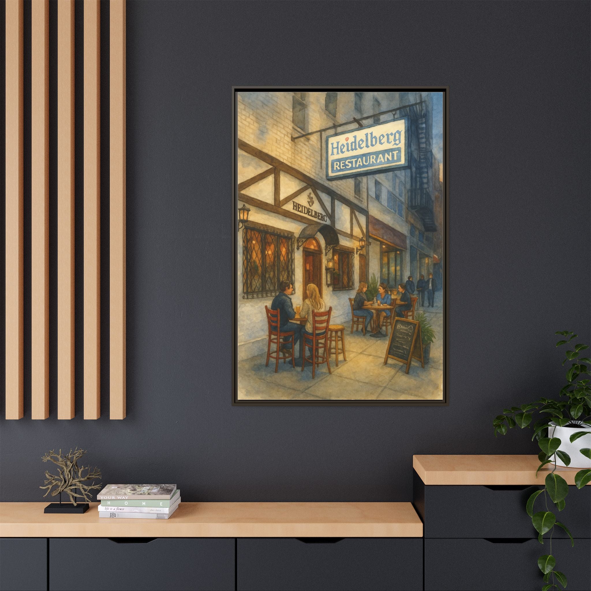 Heidelberg — Restaurant Print | Matte Canvas + Wooden Frame