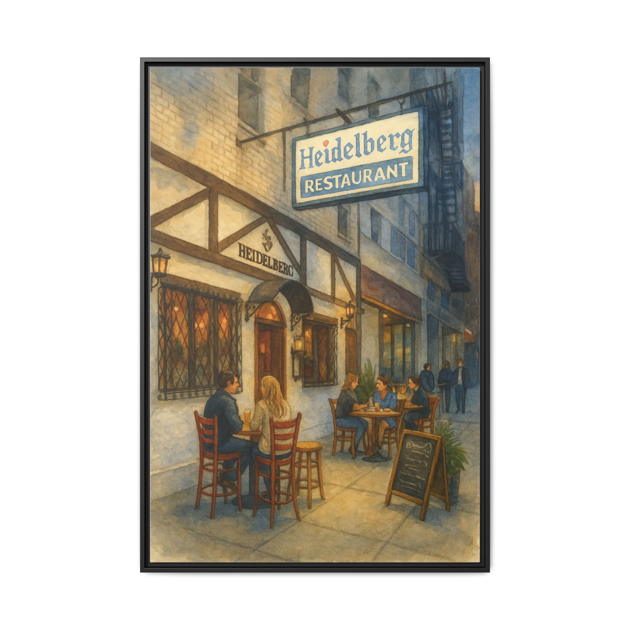 Heidelberg — Restaurant Print | Matte Canvas + Wooden Frame