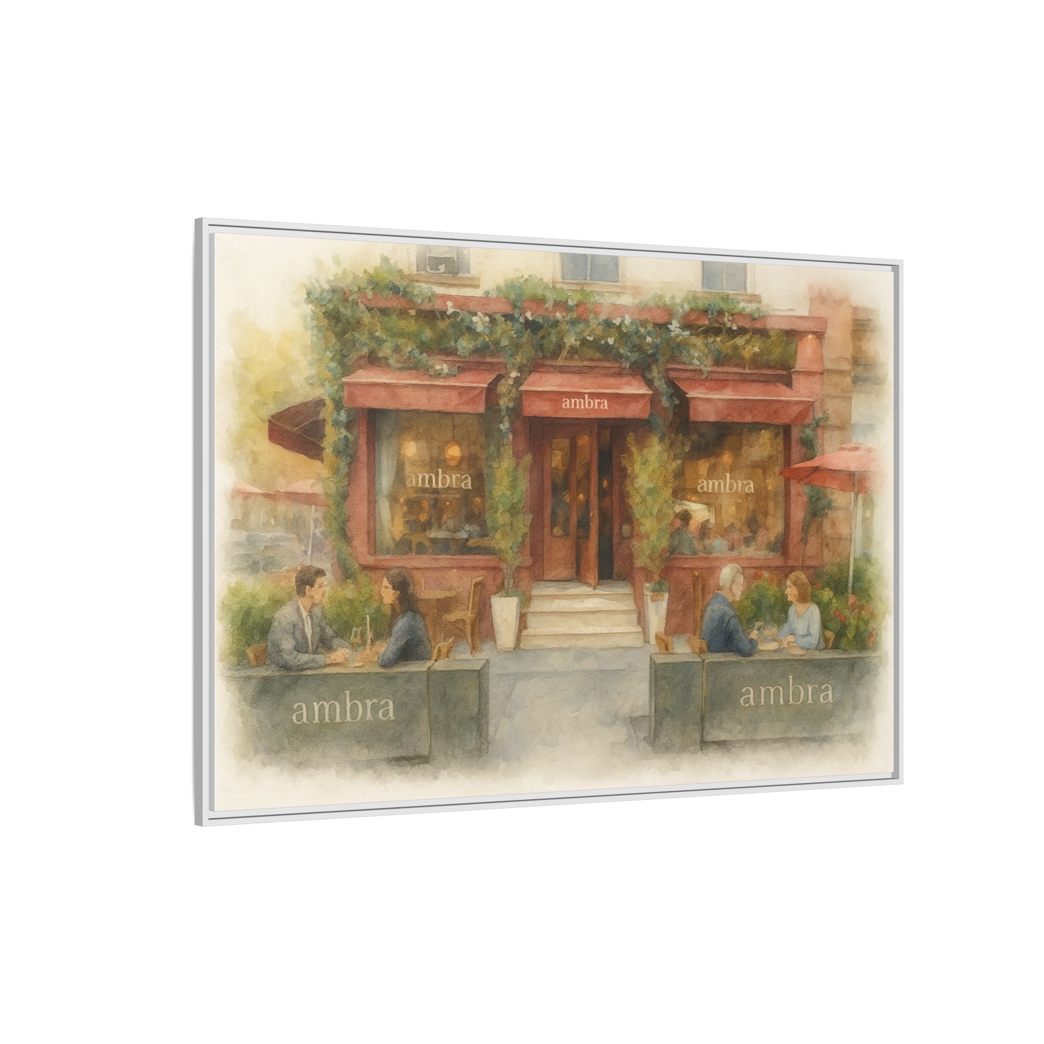 Ambra  — Restaurant Print | Matte Canvas + Wooden Frame