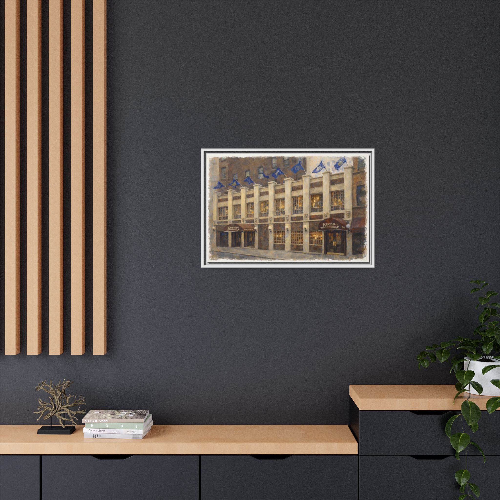 Keens Steakhouse — Restaurant Print | Matte Canvas + Wooden Frame