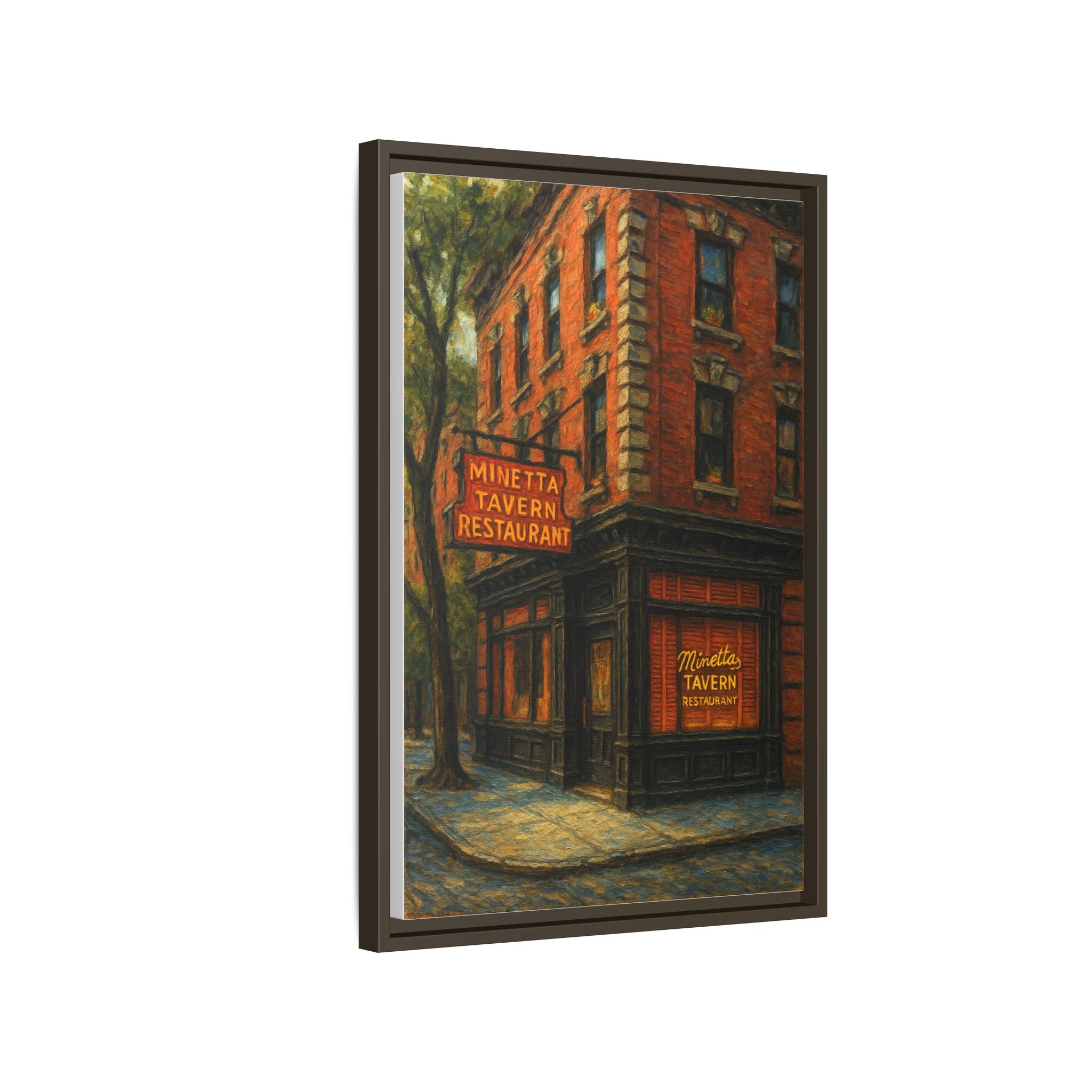 Minetta Tavern — Restaurant Print | Matte Canvas + Wooden Frame