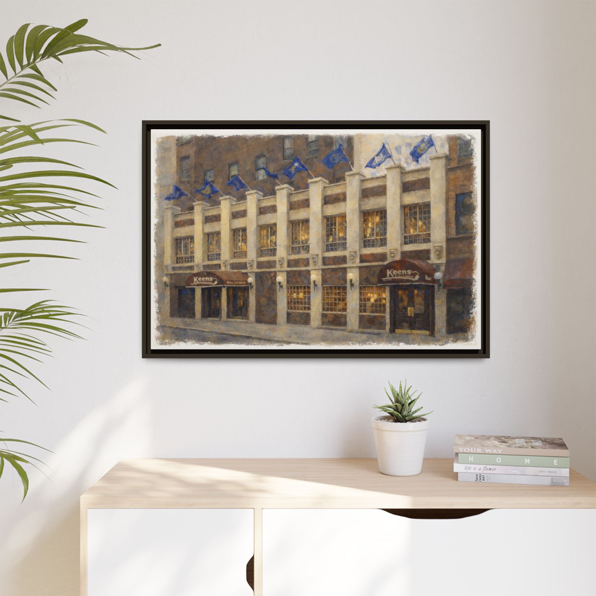 Keens Steakhouse — Restaurant Print | Matte Canvas + Wooden Frame