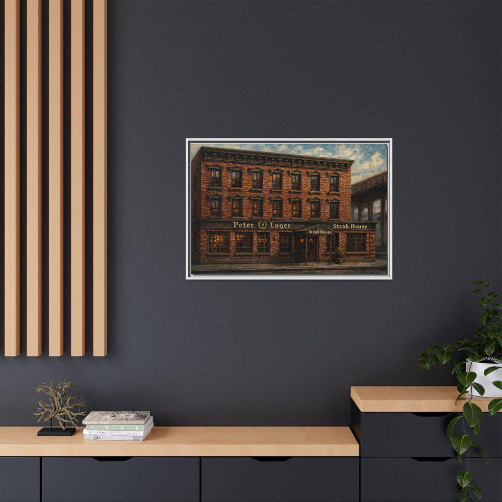 Peter Luger Steakhouse — Restaurant Print | Matte Canvas + Wooden Frame