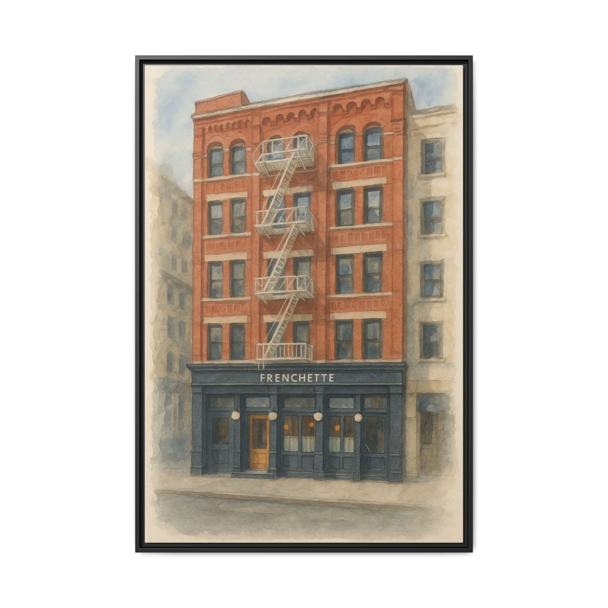 Frenchette Restaurant — Restaurant Print | Matte Canvas + Wooden Frame
