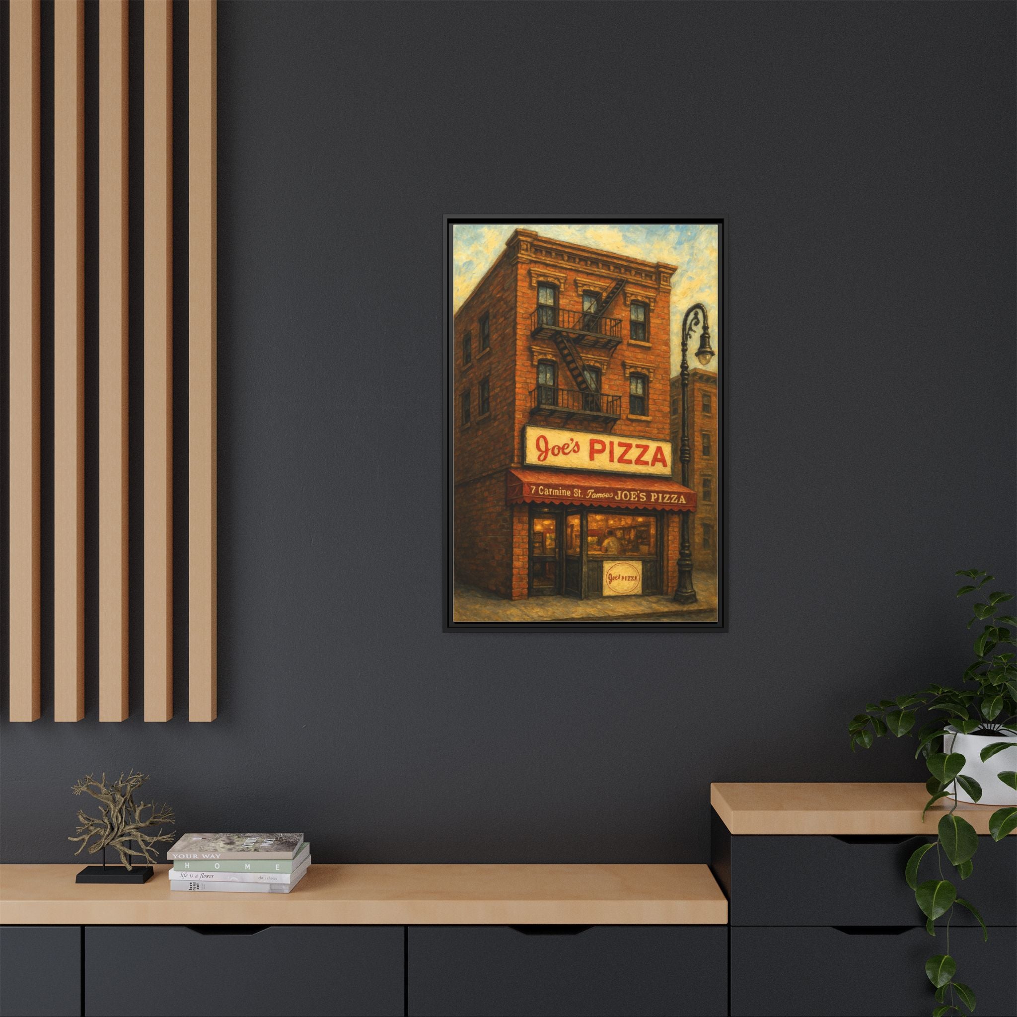 Joe's Pizza restaurant poster gift foodie wall art