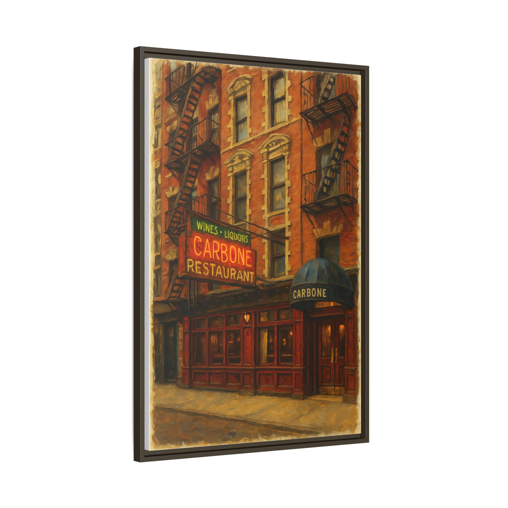 Carbone — Restaurant Print | Matte Canvas + Wooden Frame