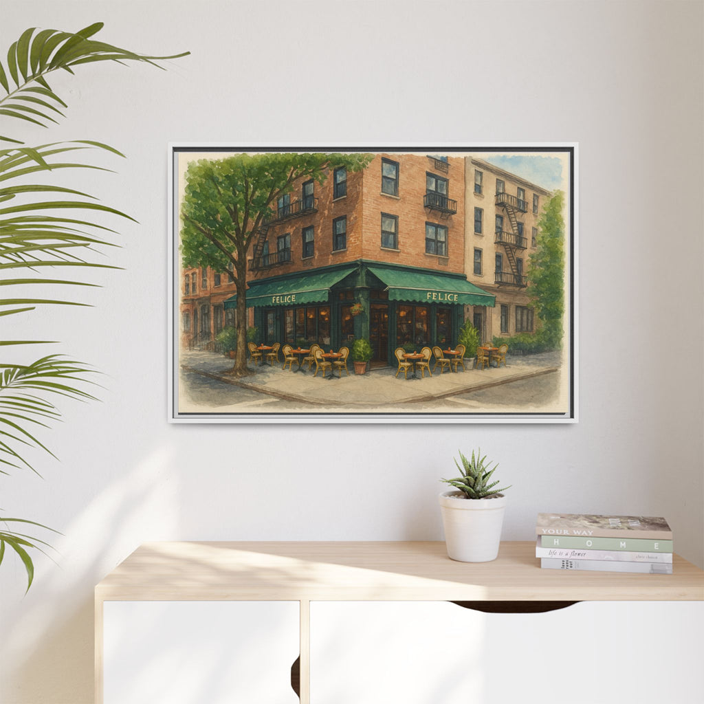 Felice — Restaurant Print | Matte Canvas + Wooden Frame