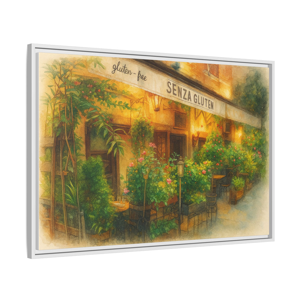 Senza Gluten — Restaurant Print | Matte Canvas + Wooden Frame