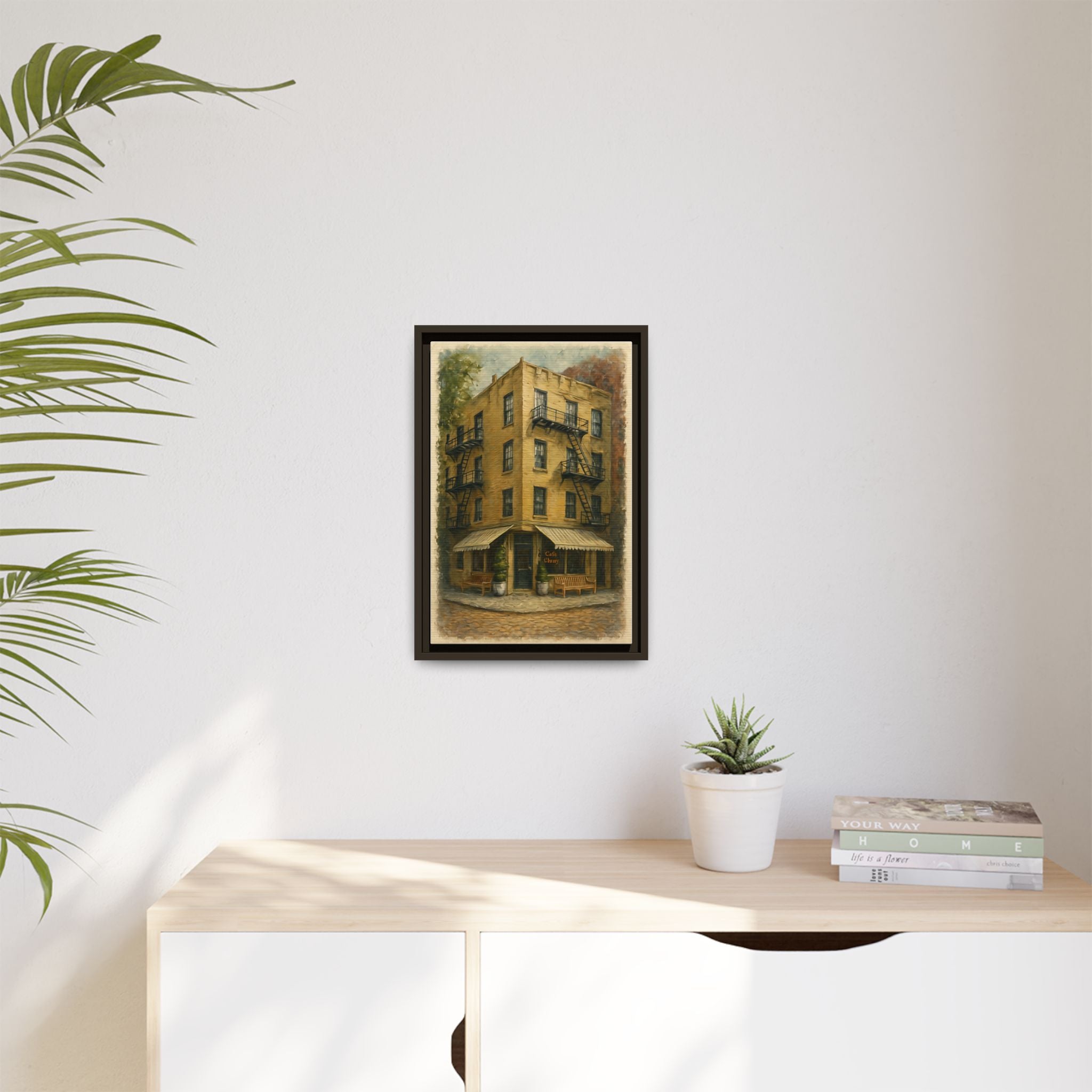 Cafe Cluny — Restaurant Print | Matte Canvas + Wooden Frame