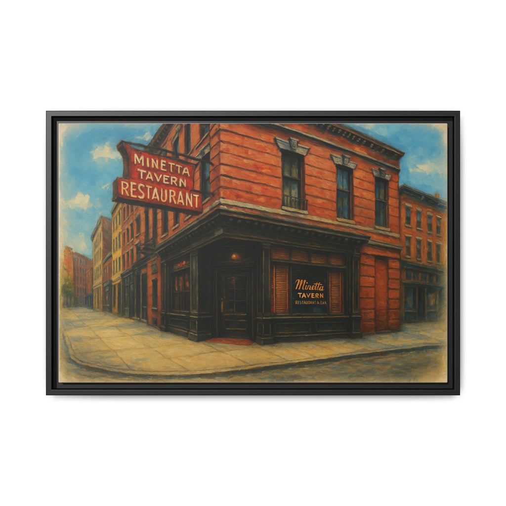 Minetta Tavern — Restaurant Print | Matte Canvas + Wooden Frame