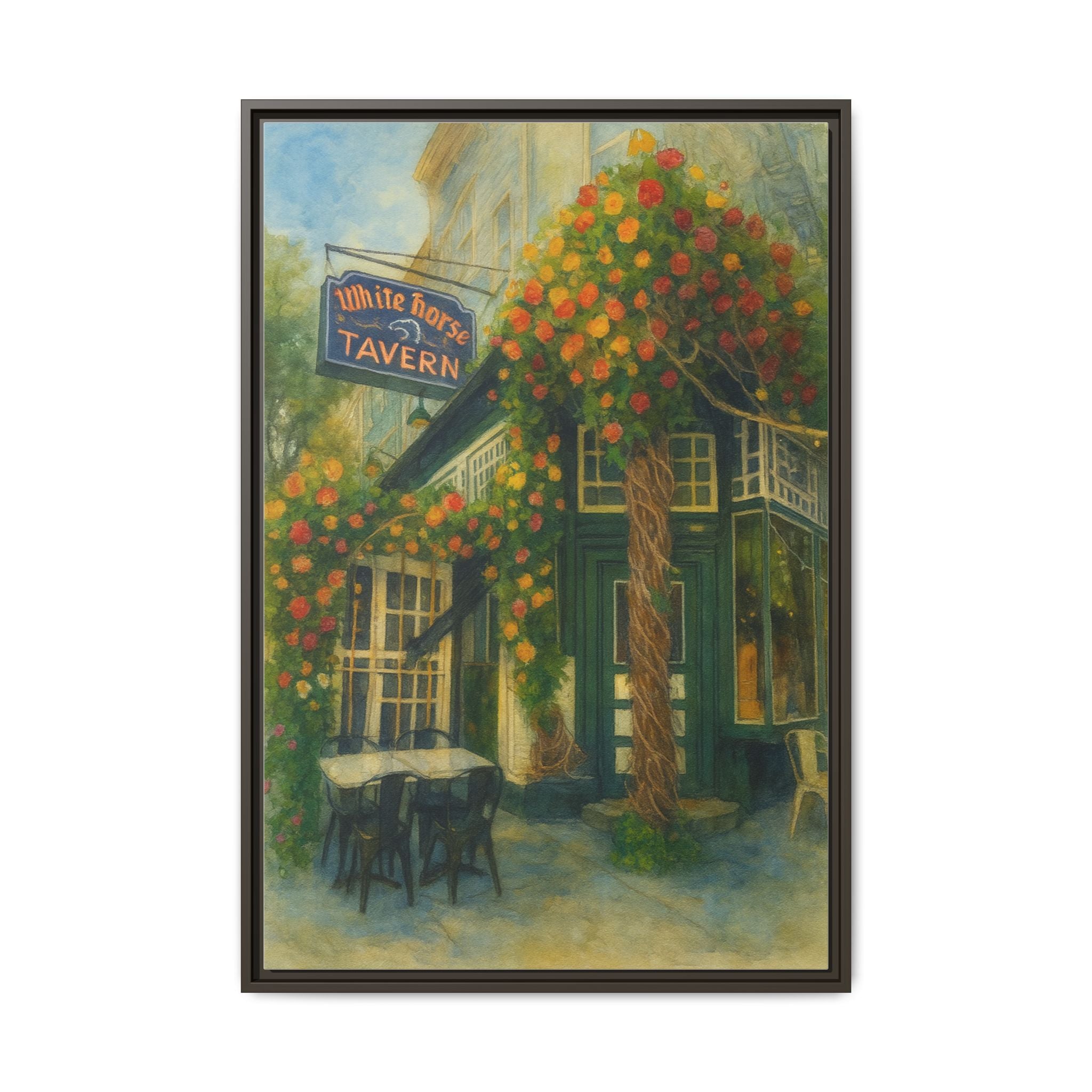 White Horse Tavern — Restaurant Print | Matte Canvas + Wooden Frame