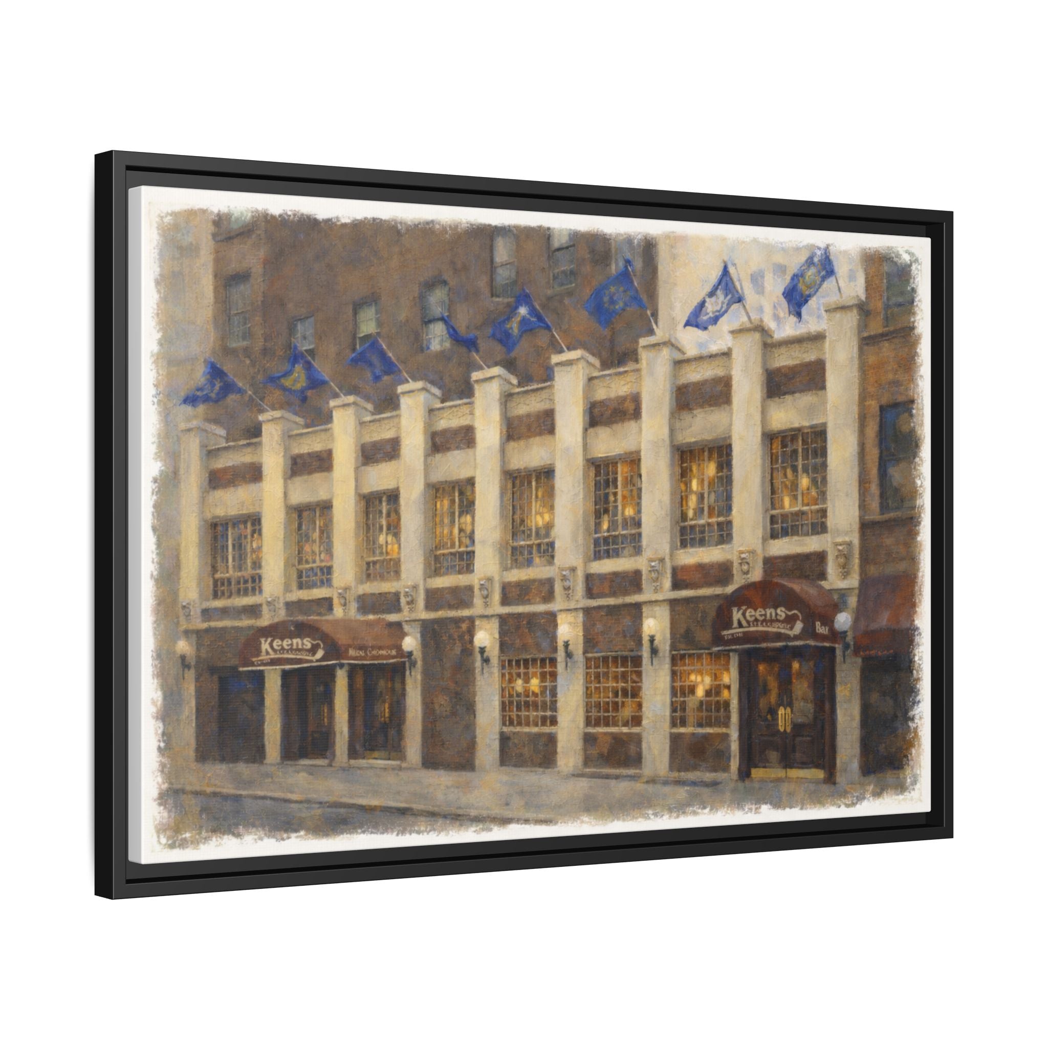 Keens Steakhouse — Restaurant Print | Matte Canvas + Wooden Frame