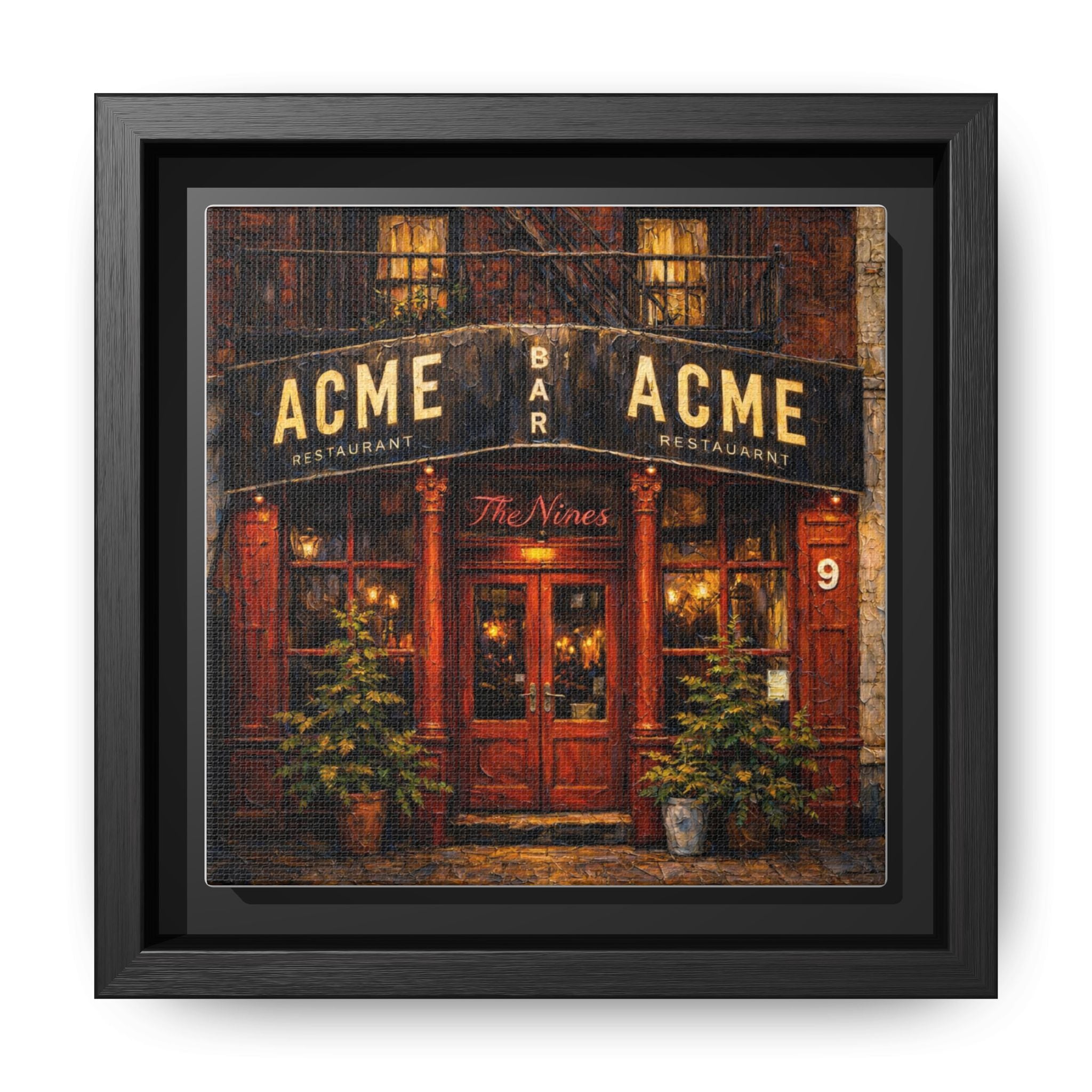The Nines — Restaurant Print | Matte Canvas + Wooden Frame