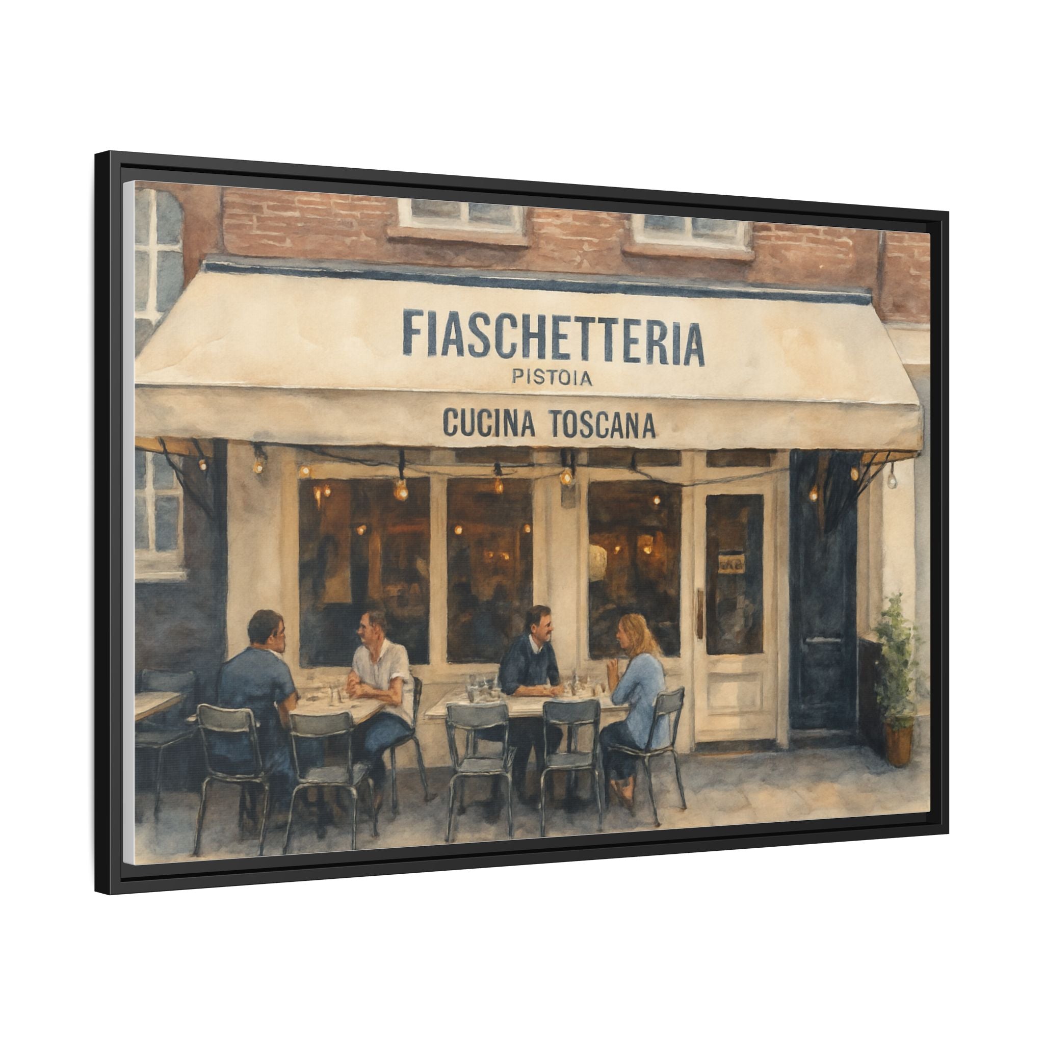Fiaschetteria Pistoia — Restaurant Print | Matte Canvas + Wooden Frame