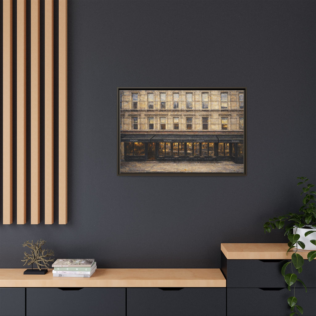 Via Carota — Restaurant Print | Matte Canvas + Wooden Frame