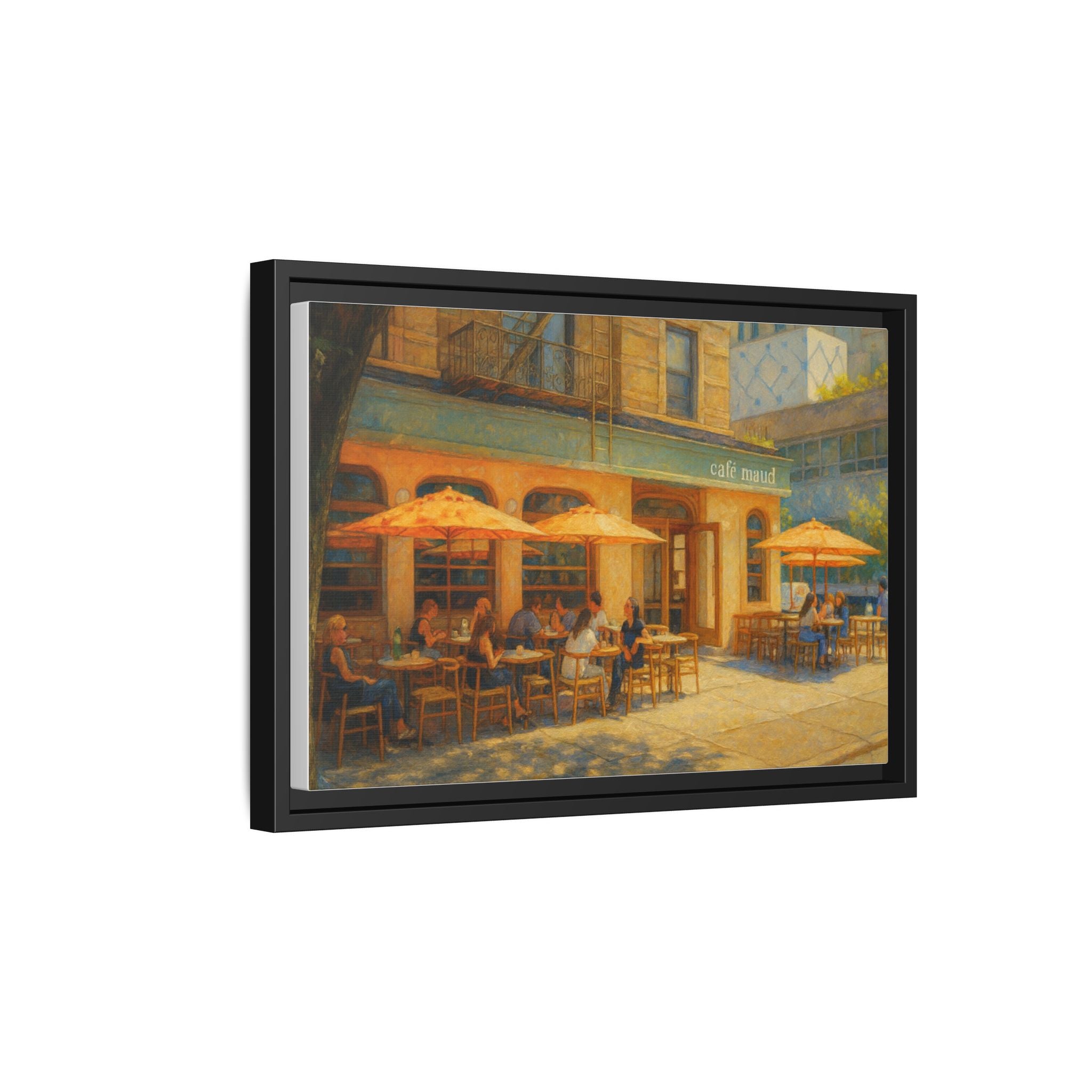 Café Maud — Restaurant Print | Matte Canvas + Wooden Frame