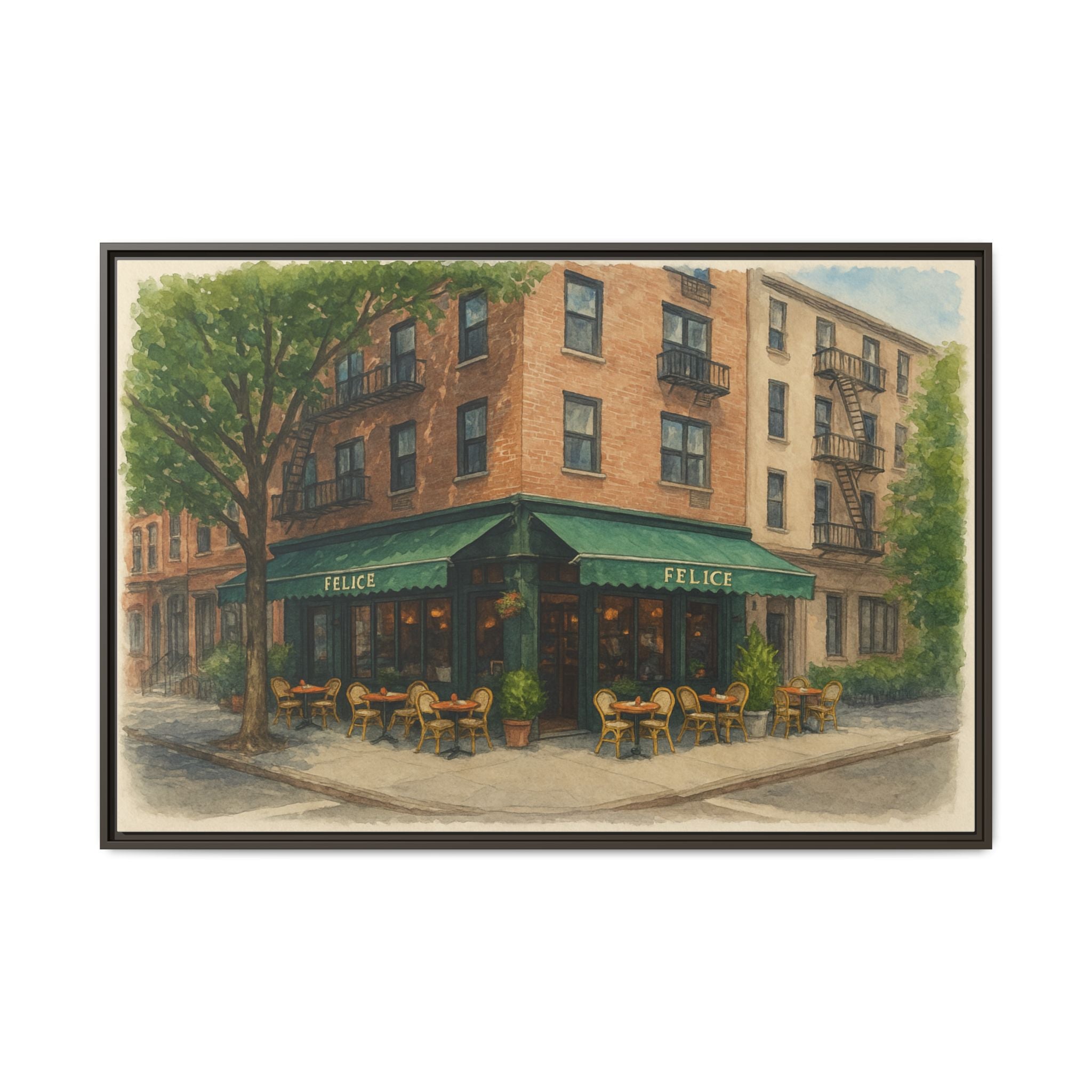 Felice — Restaurant Print | Matte Canvas + Wooden Frame