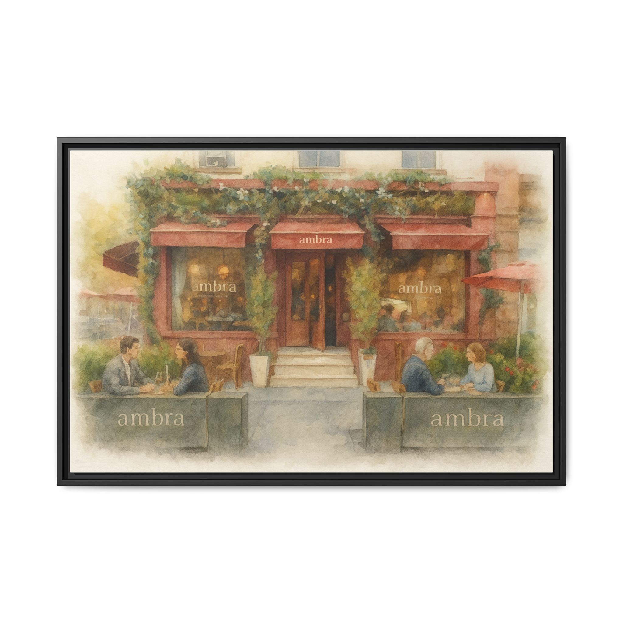Ambra  — Restaurant Print | Matte Canvas + Wooden Frame