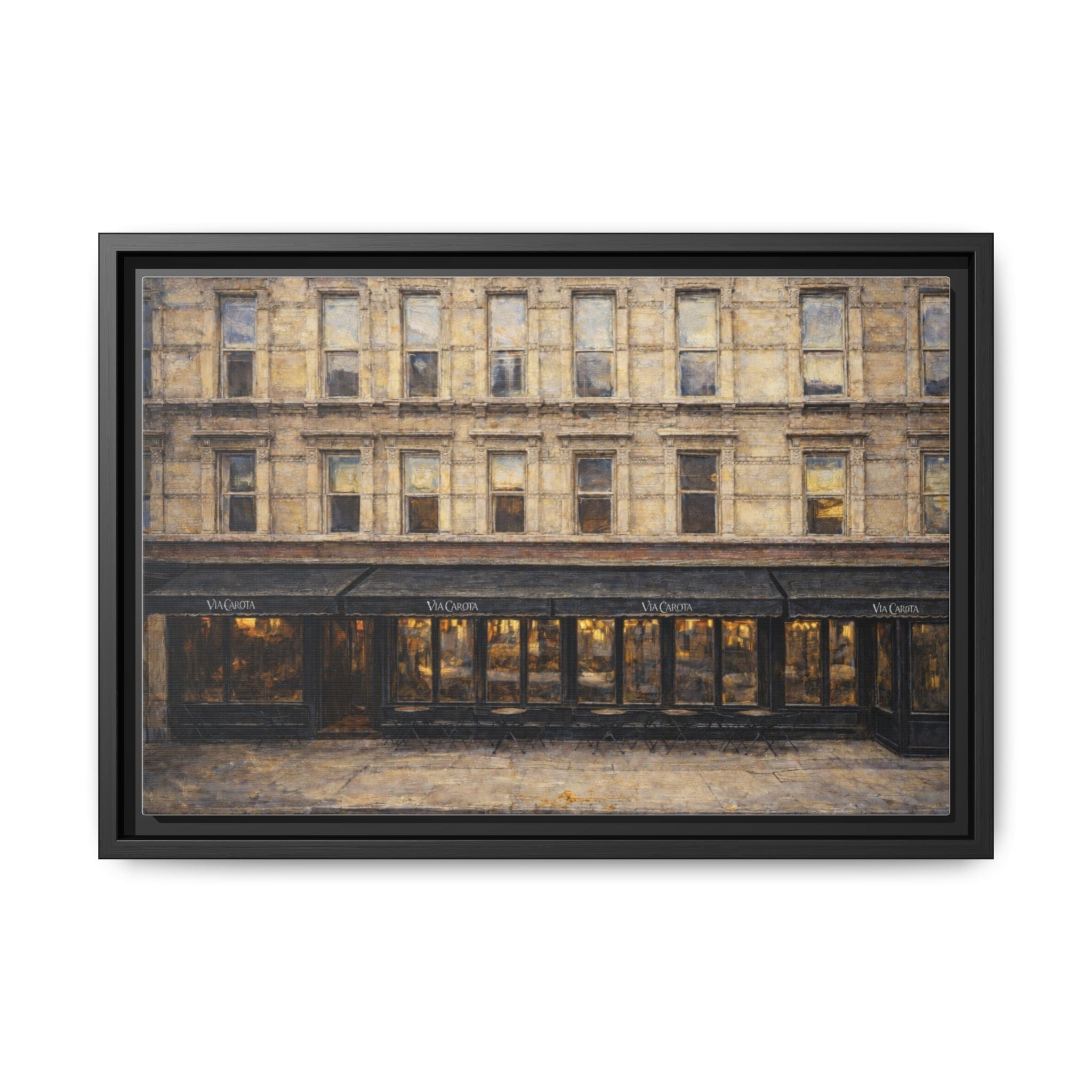 Via Carota — Restaurant Print | Matte Canvas + Wooden Frame