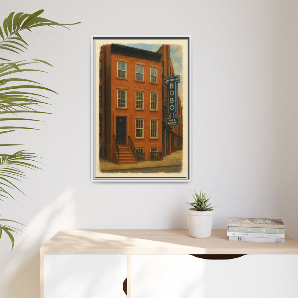 Bobo Restaurant — Restaurant Print | Matte Canvas + Wooden Frame
