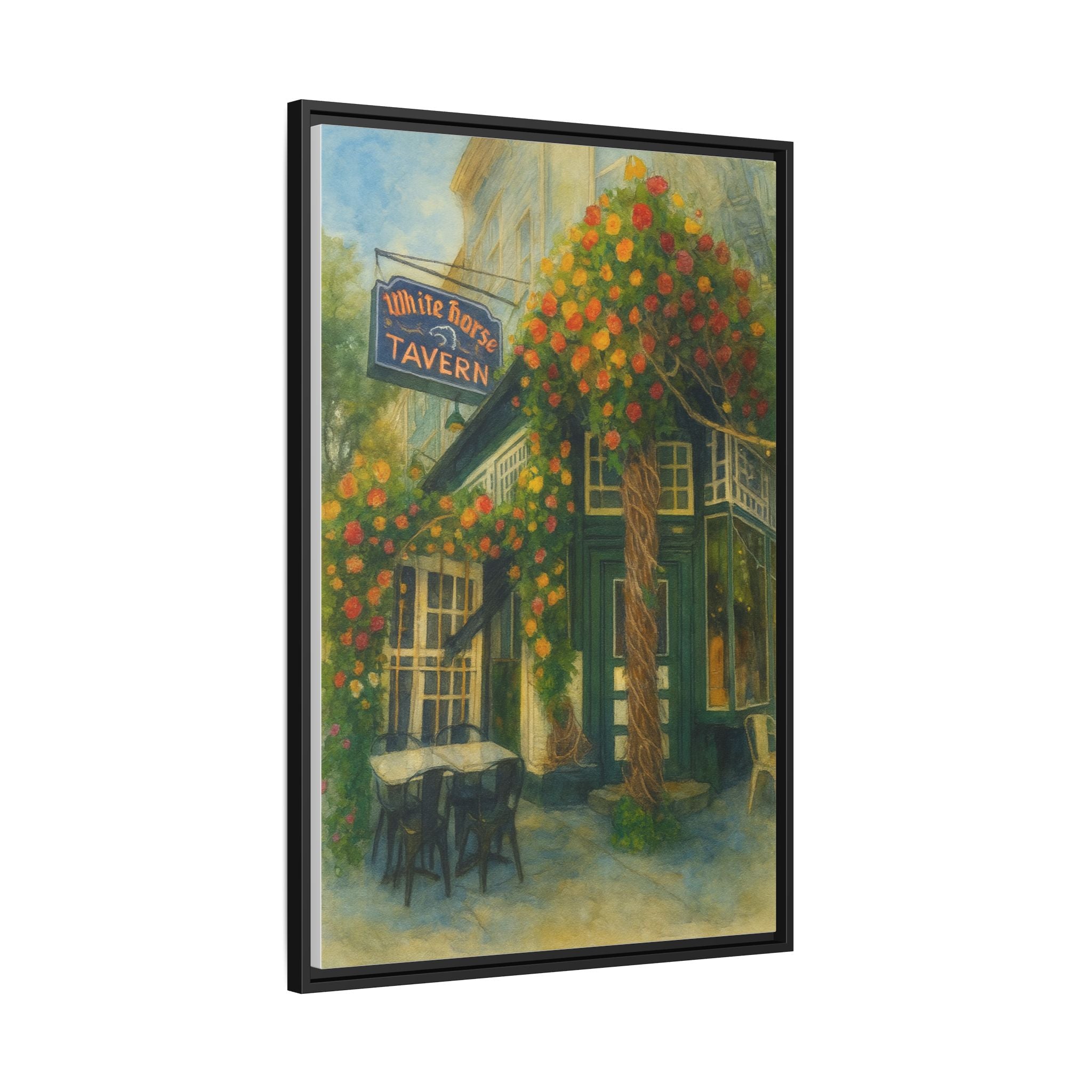 White Horse Tavern — Restaurant Print | Matte Canvas + Wooden Frame