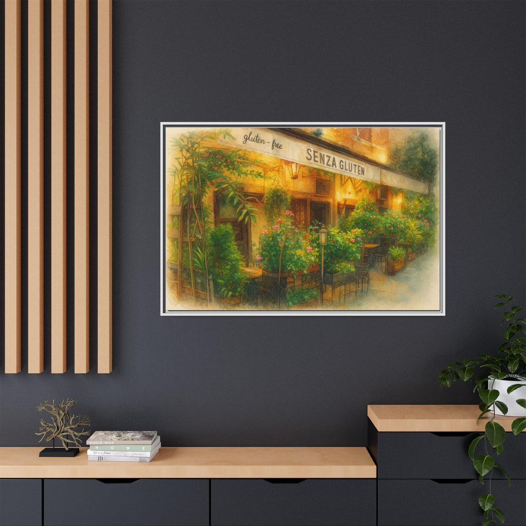 Senza Gluten — Restaurant Print | Matte Canvas + Wooden Frame