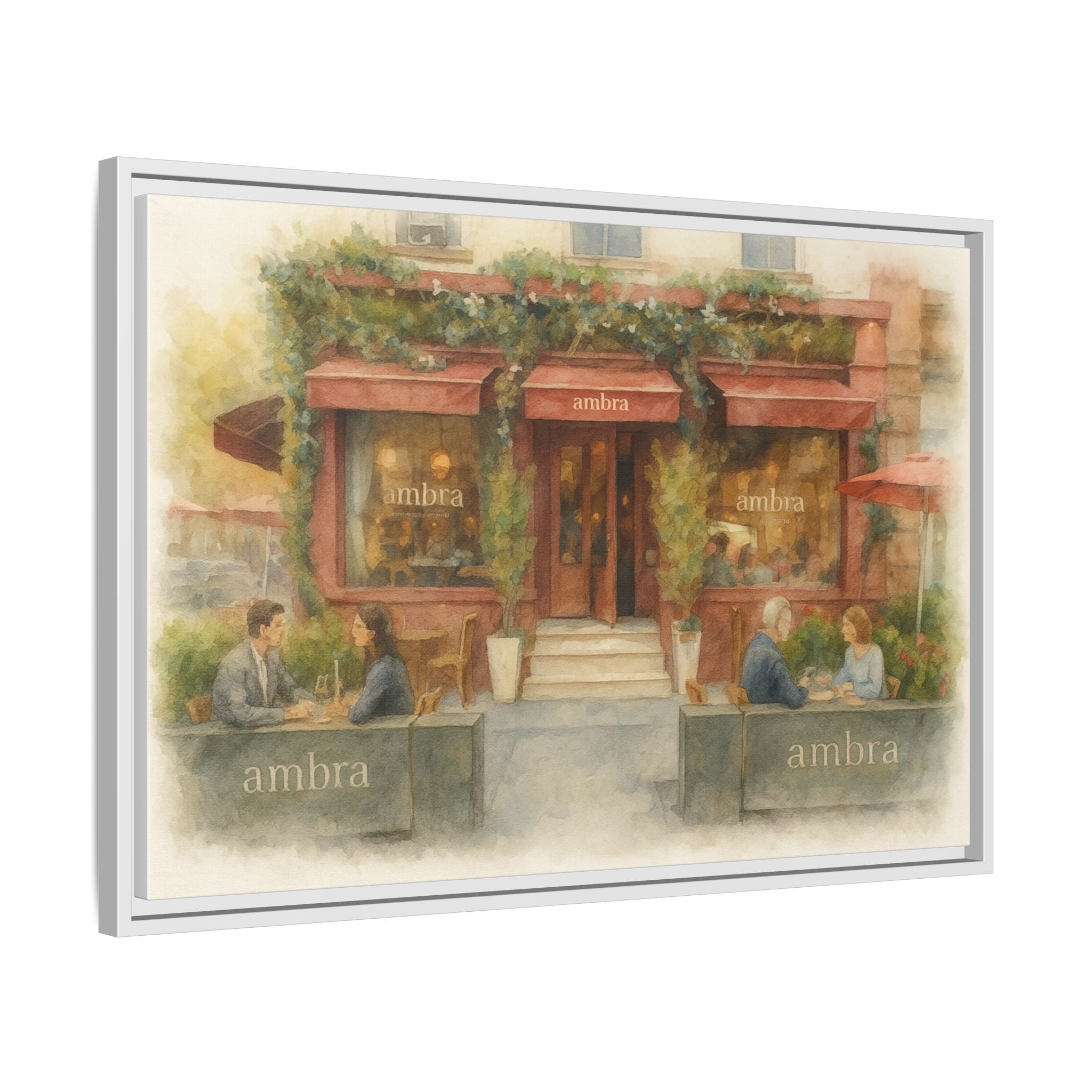 Ambra  — Restaurant Print | Matte Canvas + Wooden Frame