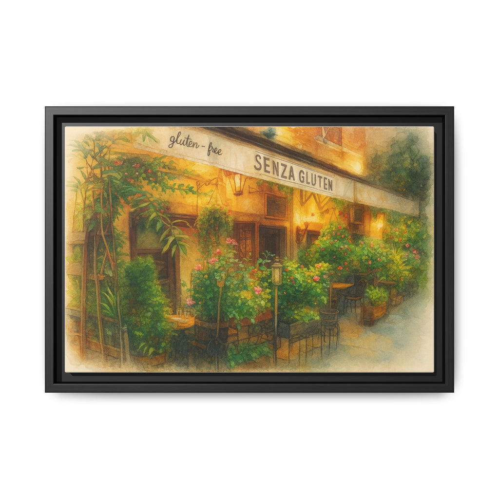 Senza Gluten — Restaurant Print | Matte Canvas + Wooden Frame