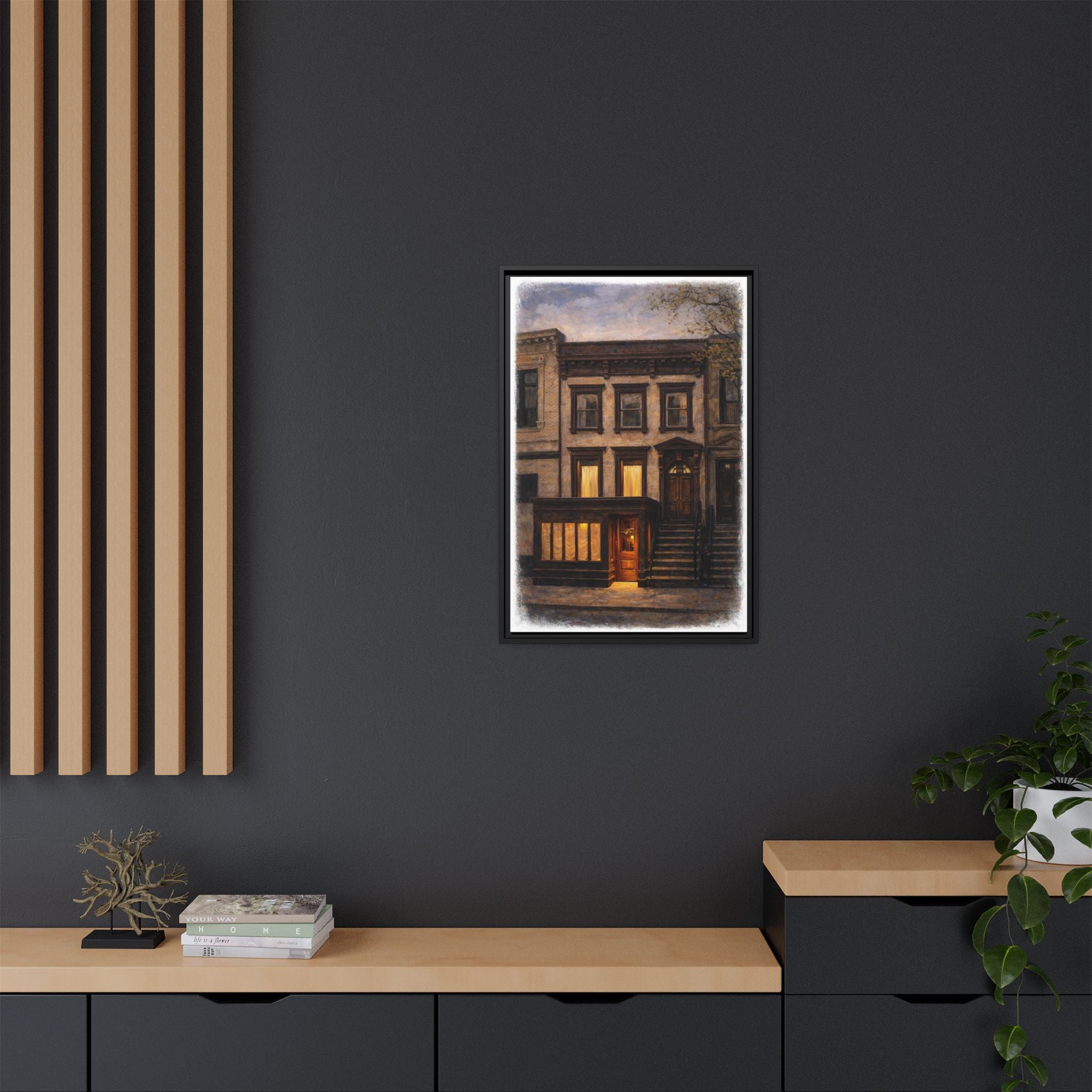 Chez Fifi — Restaurant Print | Matte Canvas + Wooden Frame