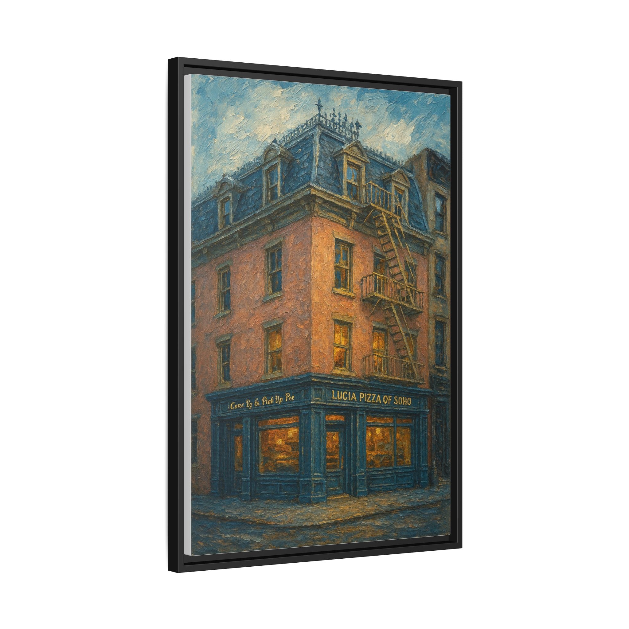 Lucia Pizza of Soho — Restaurant Print | Matte Canvas + Wooden Frame