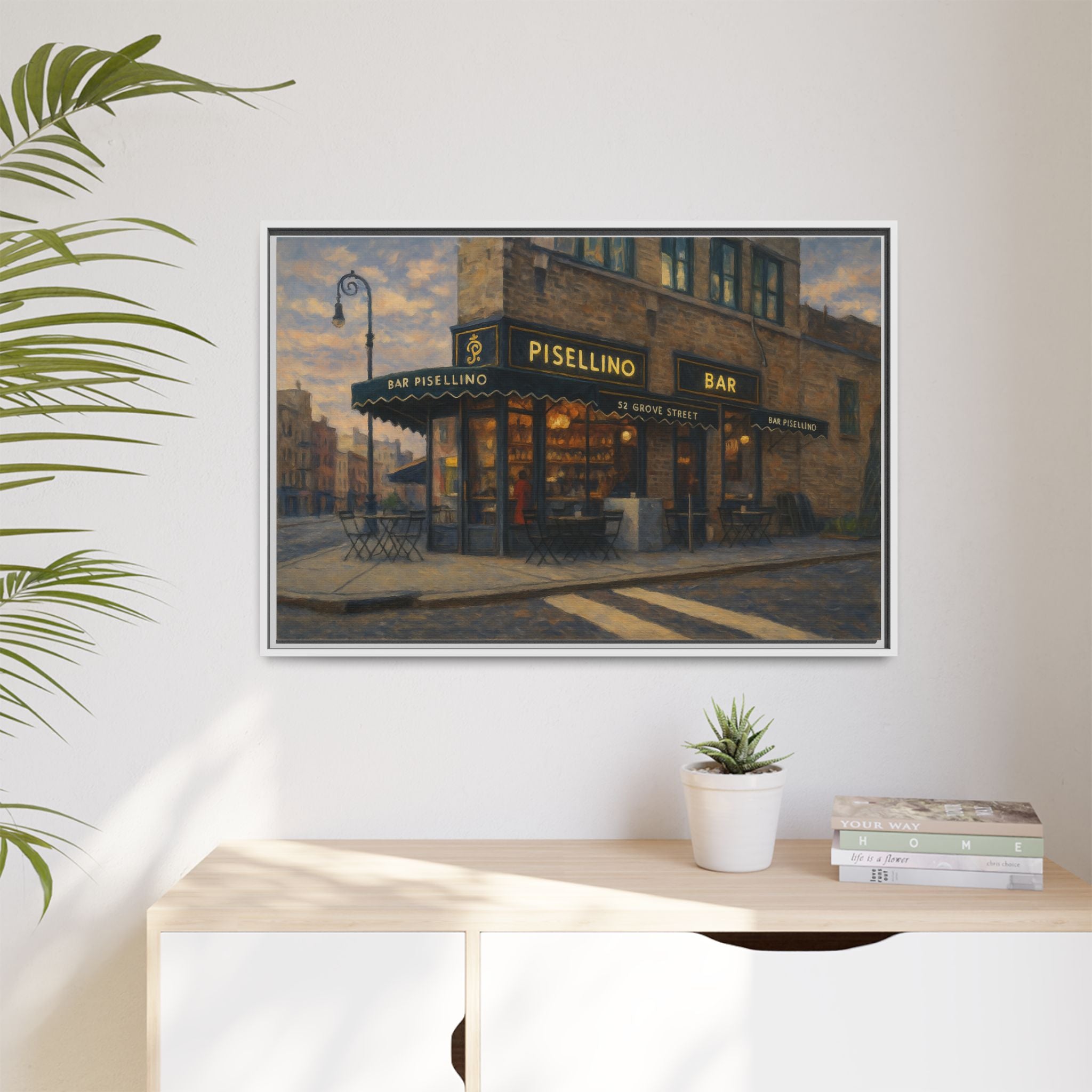 Bar Pisellino — Restaurant Print | Matte Canvas + Wooden Frame