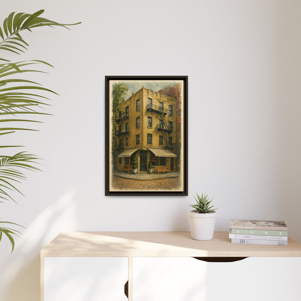 Cafe Cluny — Restaurant Print | Matte Canvas + Wooden Frame